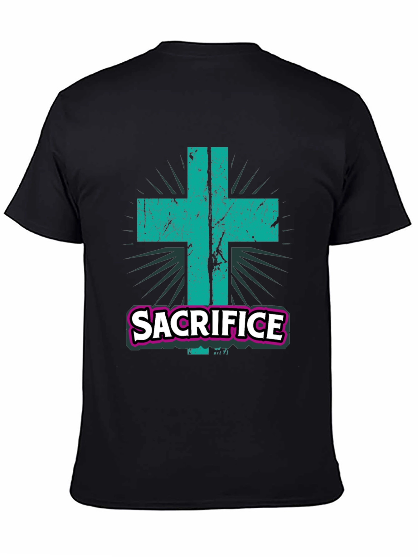 Sacrifice Graphic Tee - Religious Cross T-Shirt