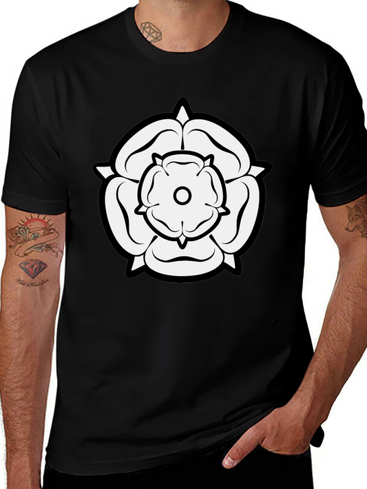 White Rose Graphic Black T-Shirt