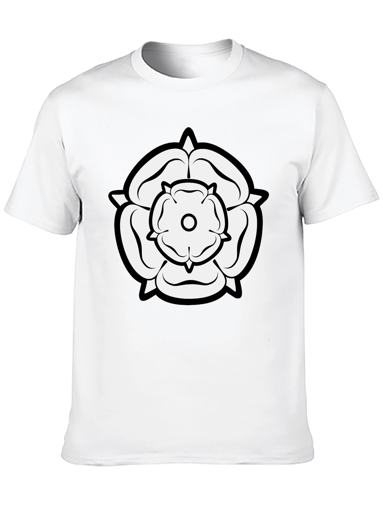 White Rose Graphic Black T-Shirt