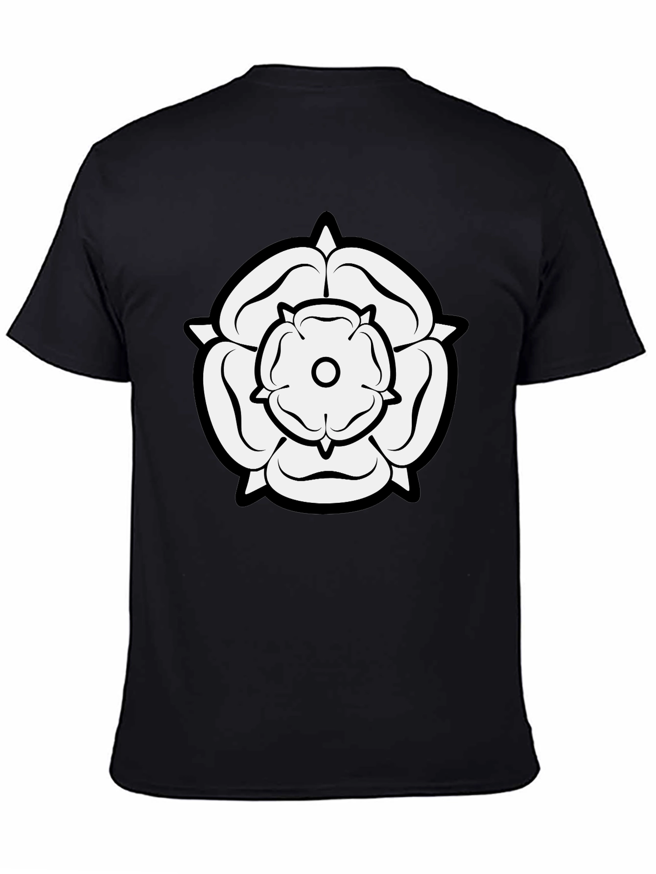 White Rose Graphic Black T-Shirt