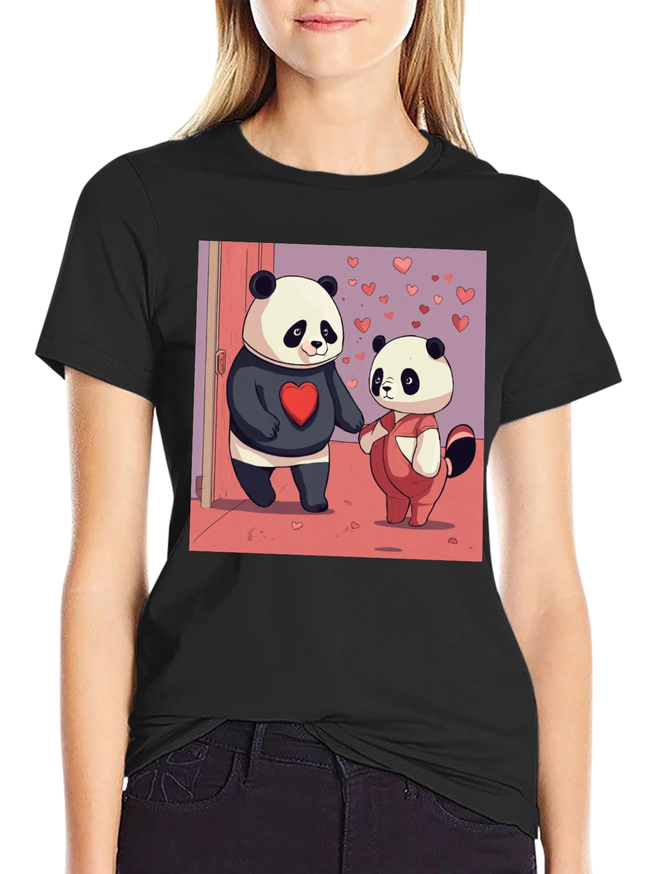 Panda Love Graphic Tee - Valentines Edition