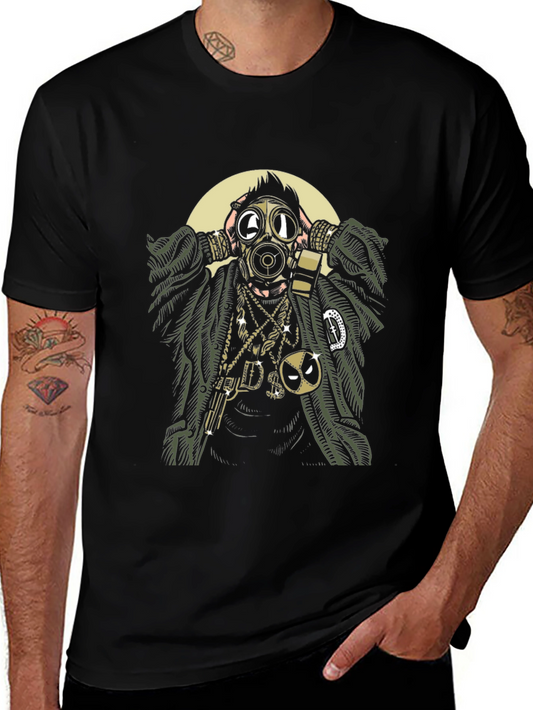Gas Mask Gangster Graphic Tee - Cool & Edgy Style