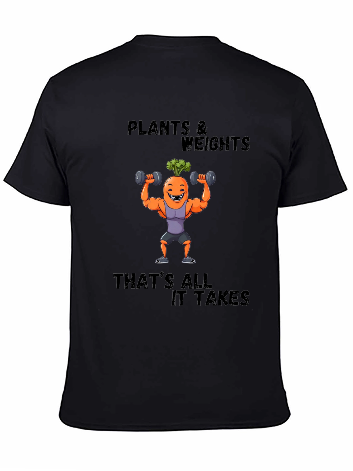 Plants & Weights Graphic Tee - Funny Fitness Shirt