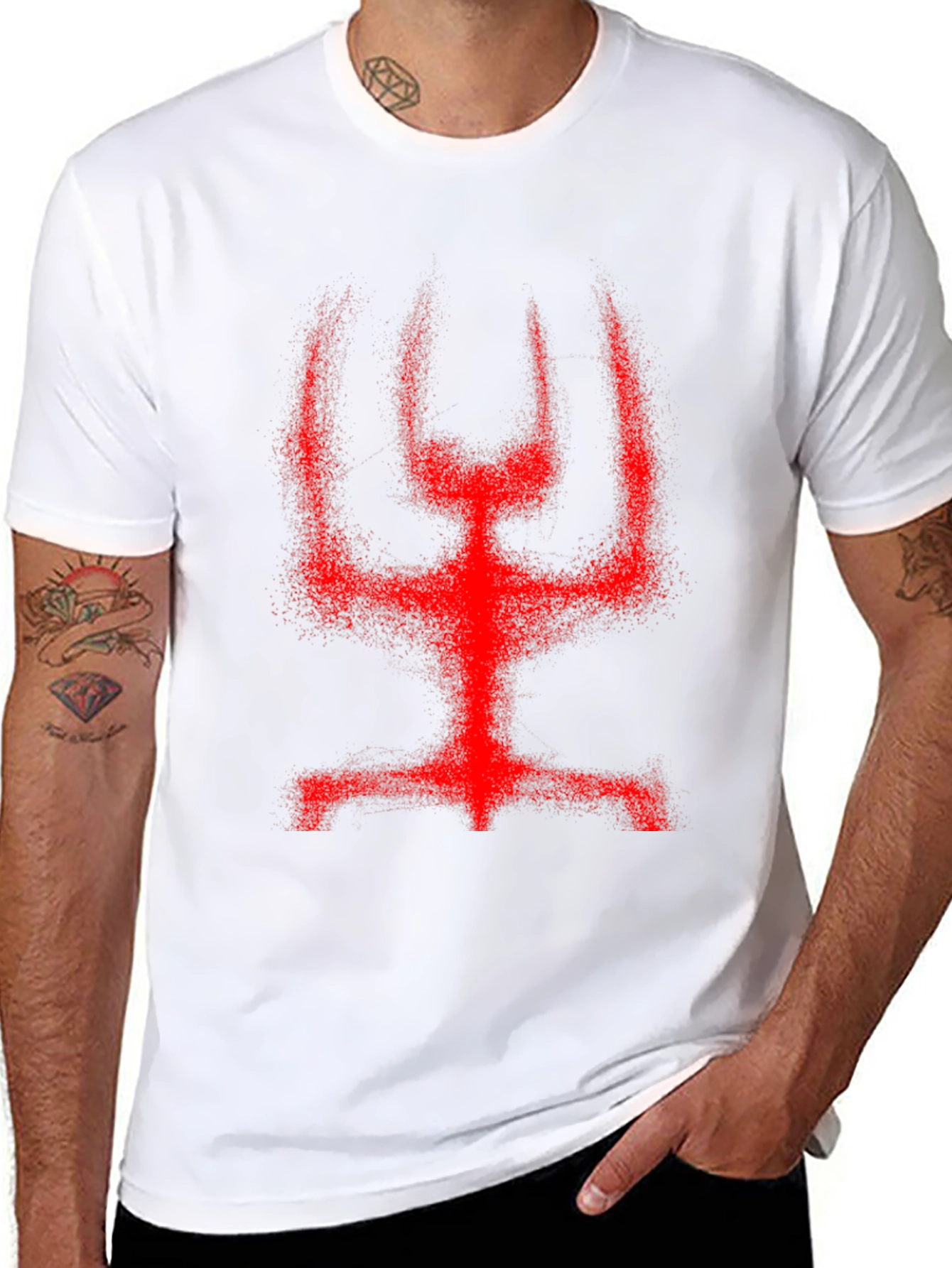 Red Figure Graphic Black T-Shirt