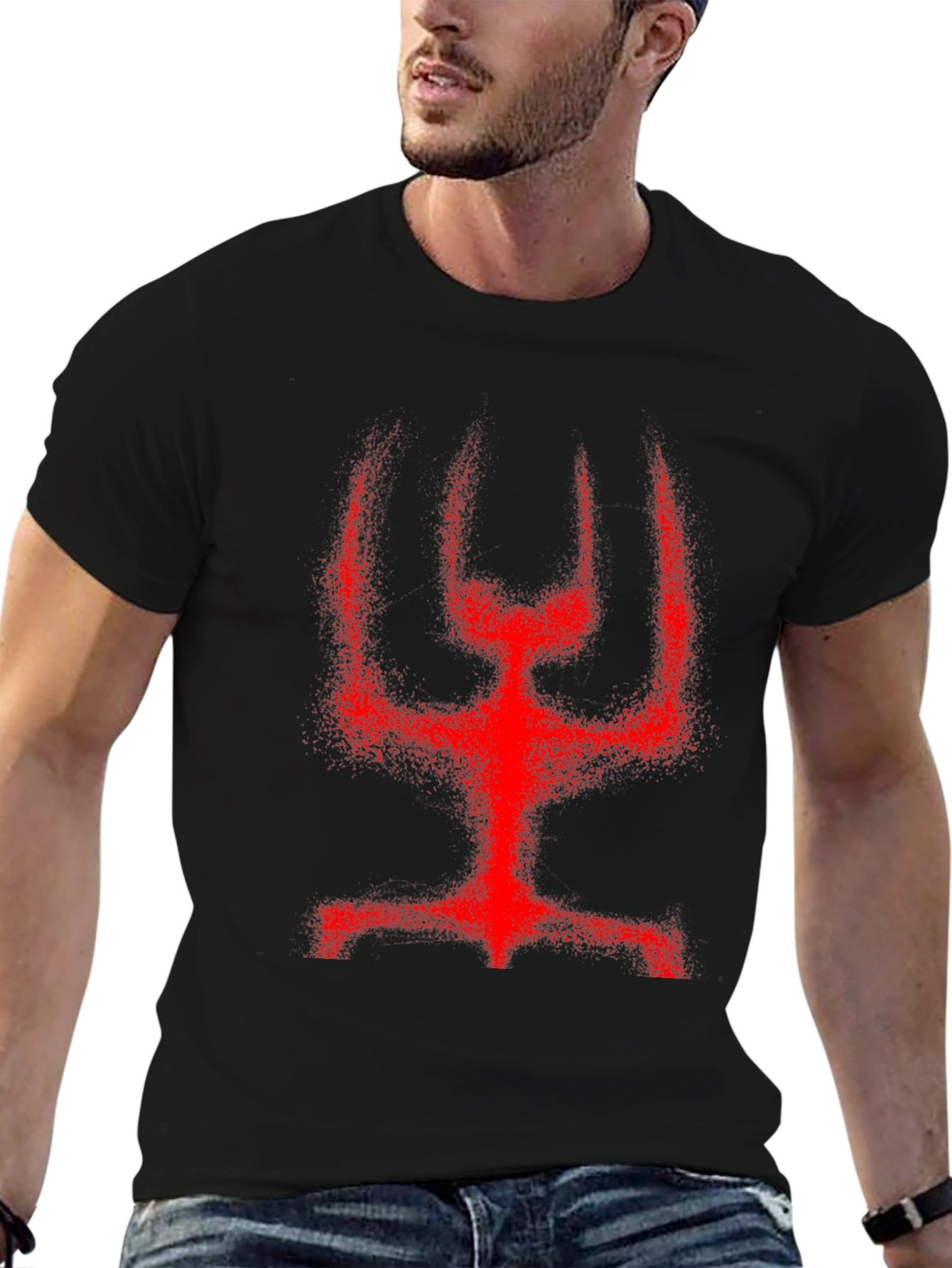 Red Figure Graphic Black T-Shirt
