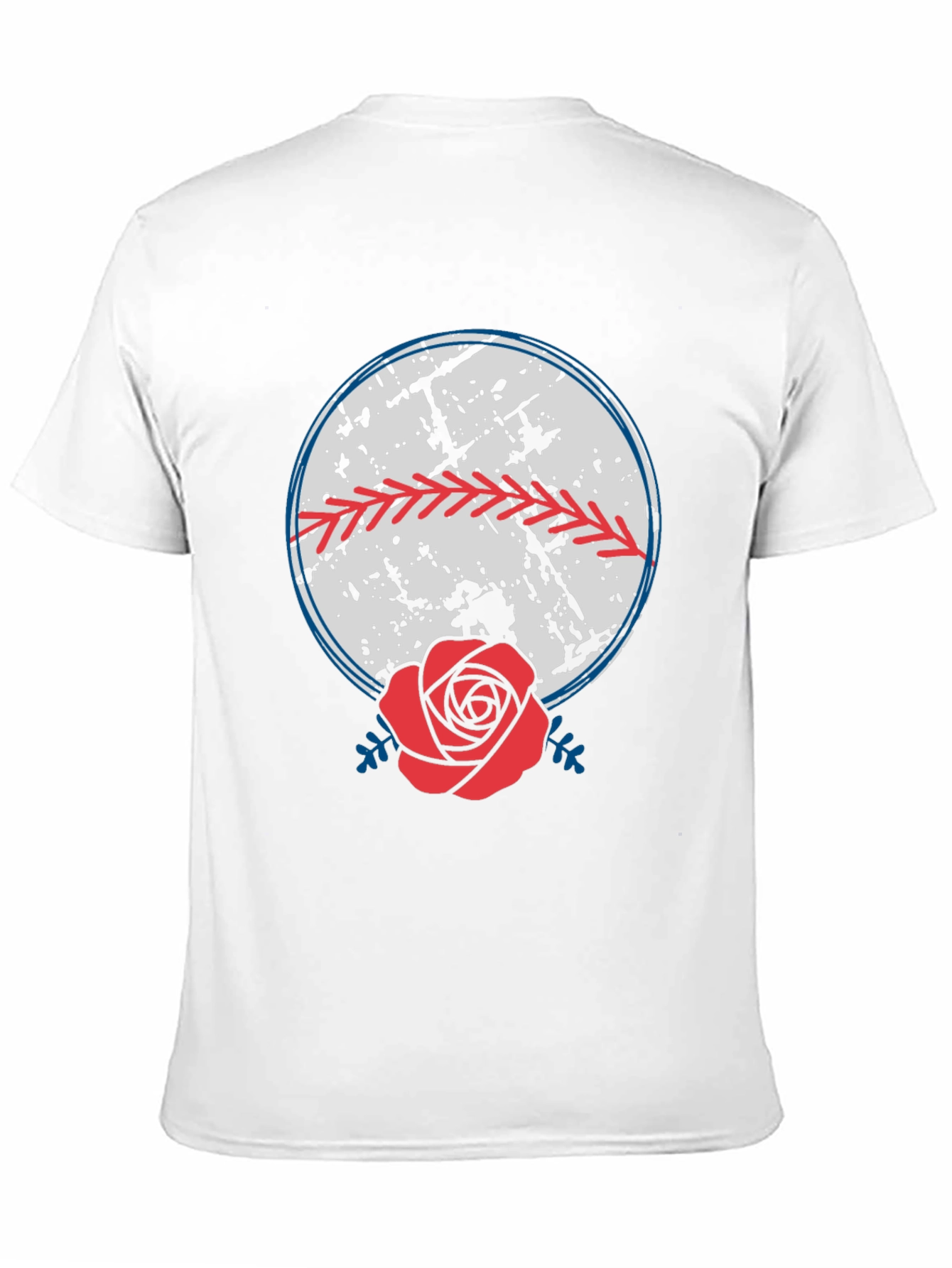 Baseball & Rose Graphic Tee - Stylish Comfort