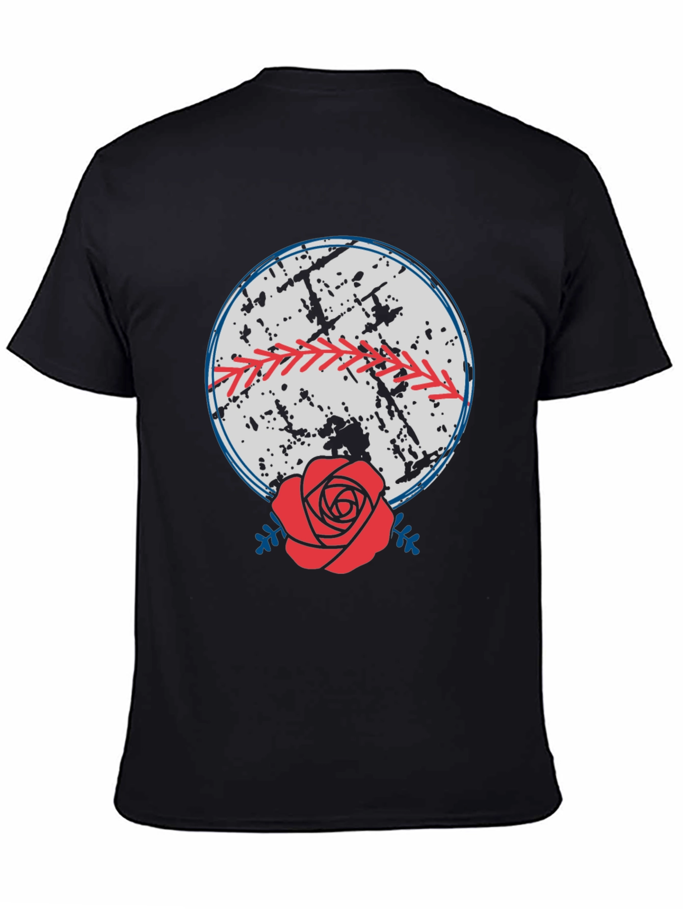 Baseball & Rose Graphic Tee - Stylish Comfort