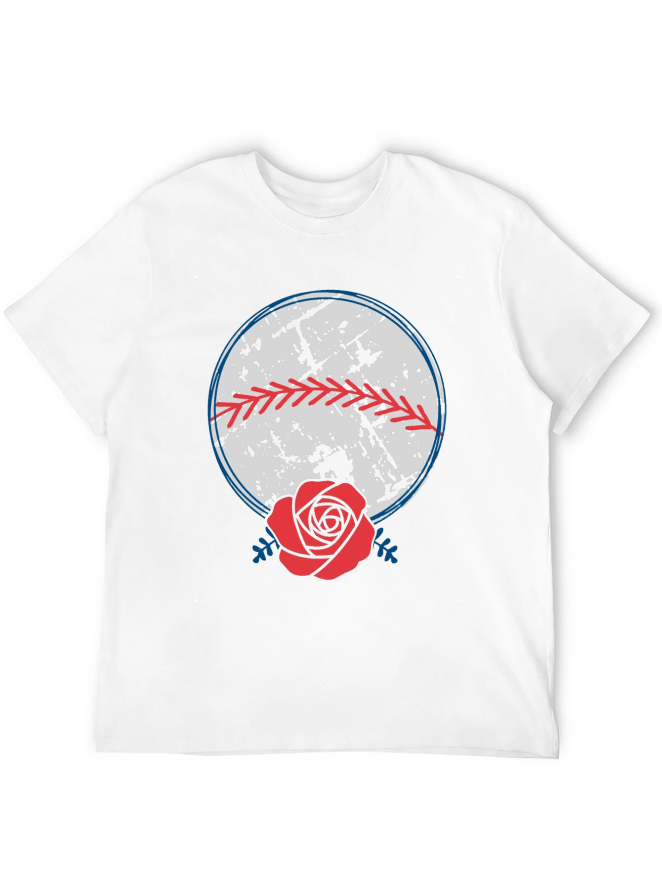 Baseball & Rose Graphic Tee - Stylish Comfort