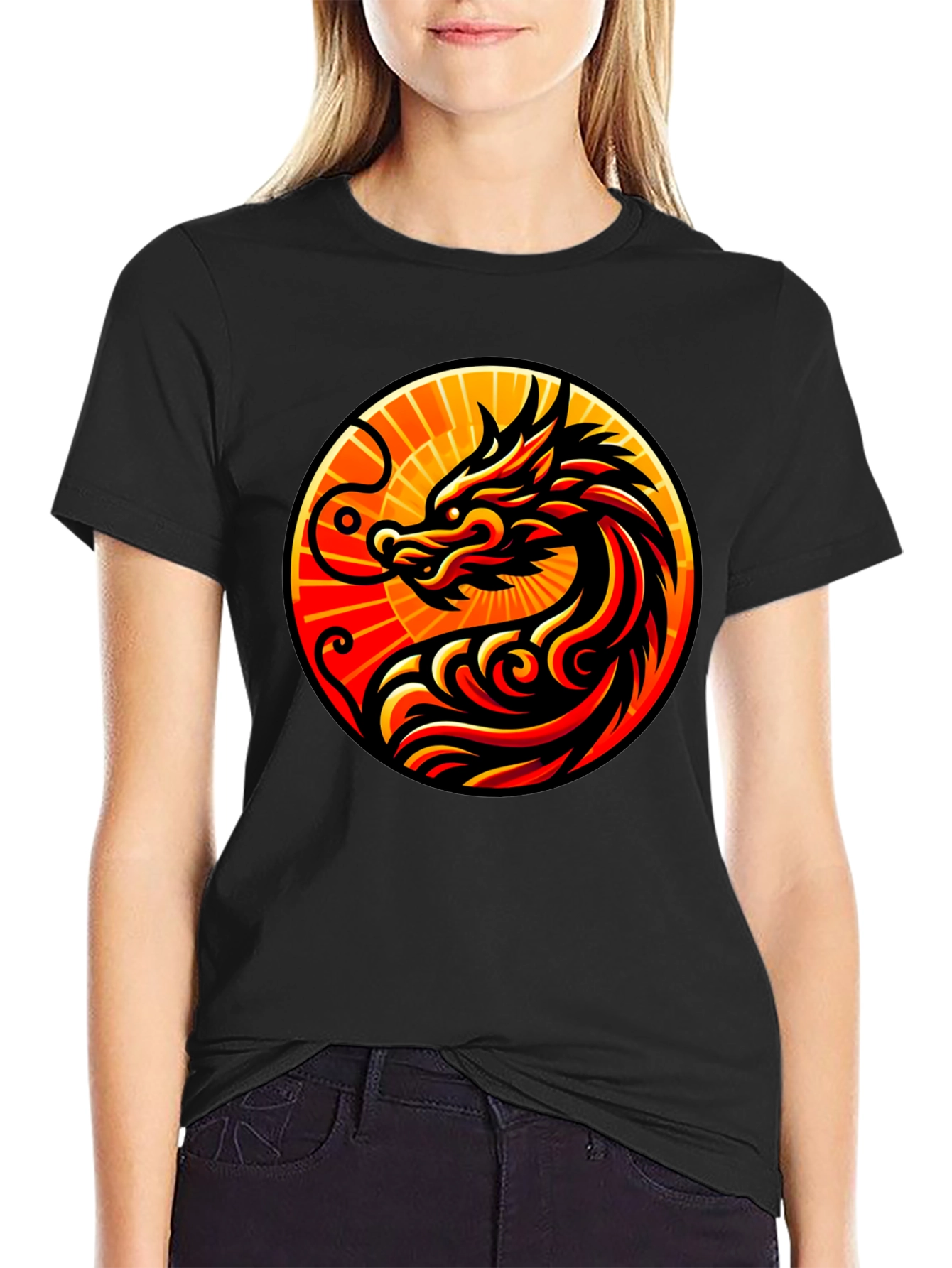 Dragon Circle Graphic Tee - Bold Style