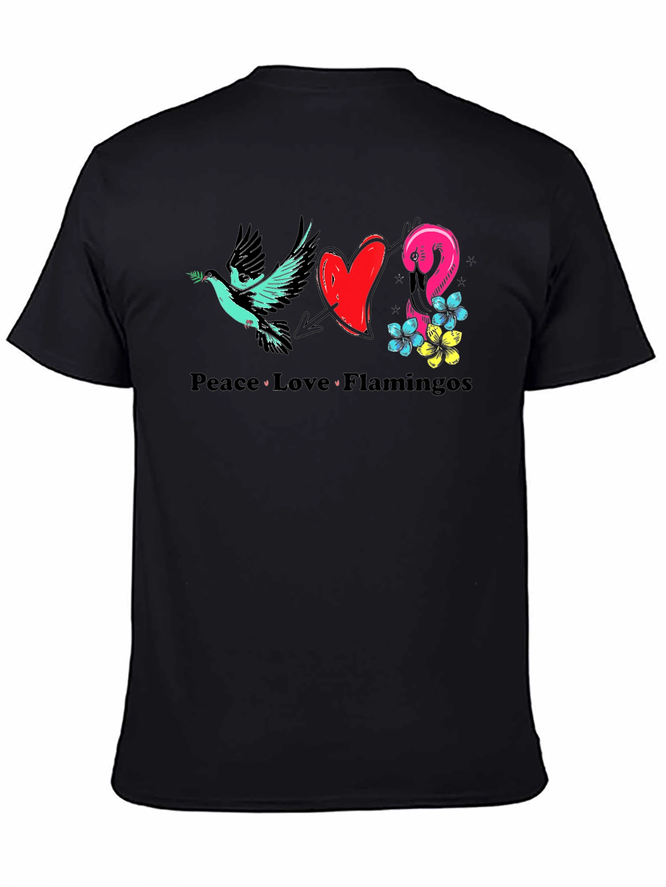 Peace Love Flamingos Graphic T-Shirt