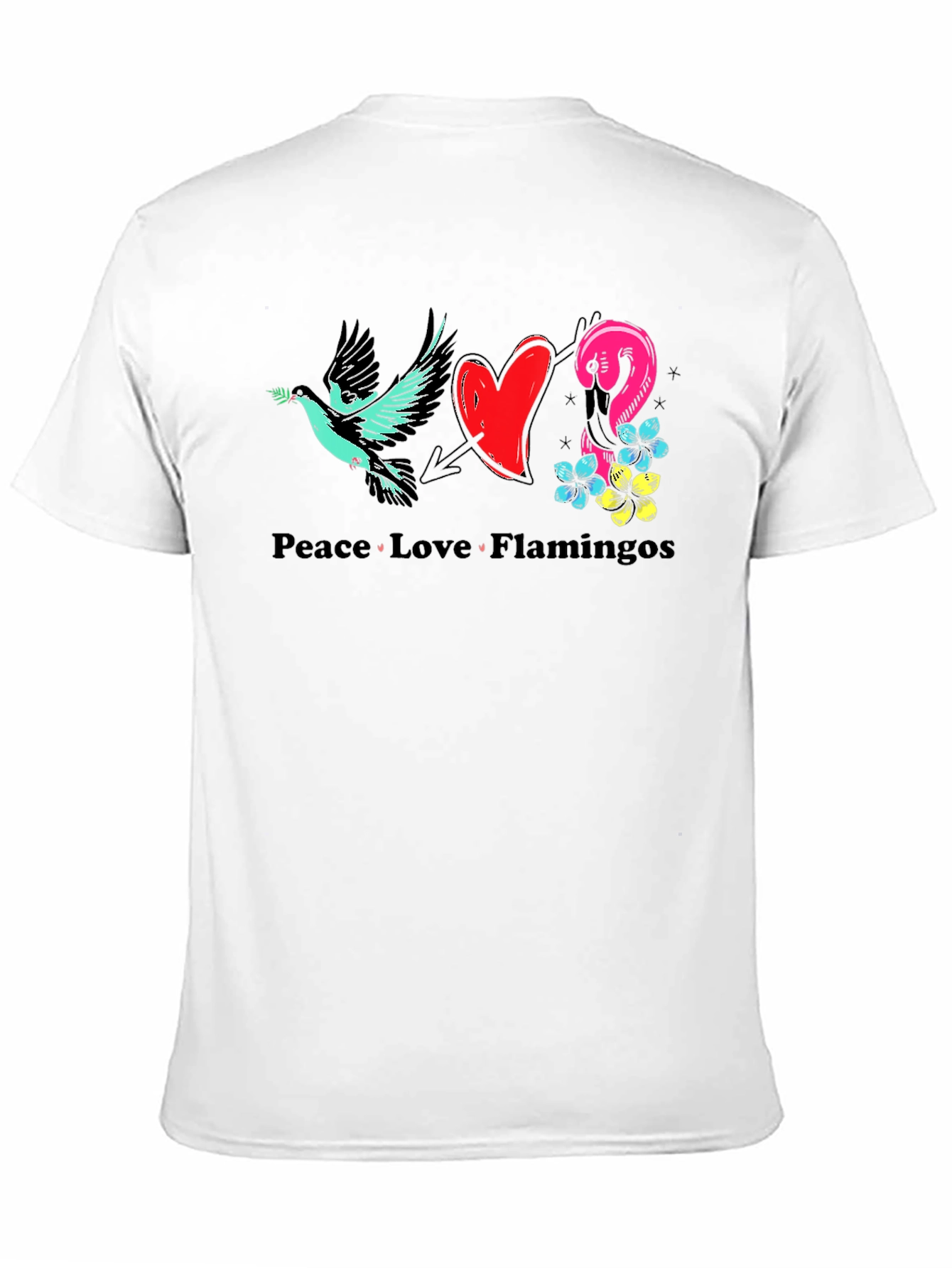 Peace Love Flamingos Graphic T-Shirt