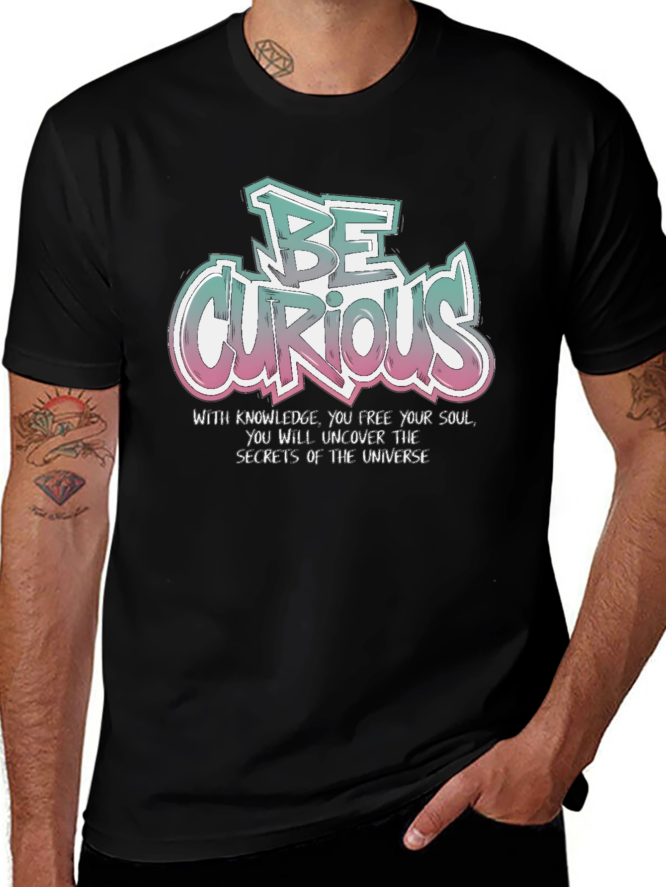Be Curious T-Shirt - Knowledge & Universe Design