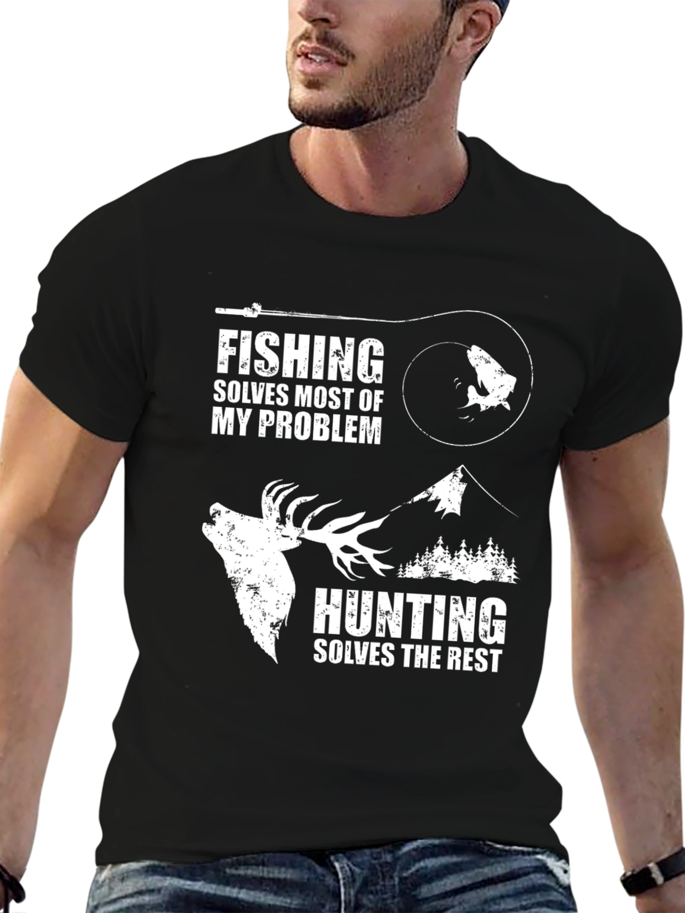 Fishing and Hunting Graphic T-Shirt