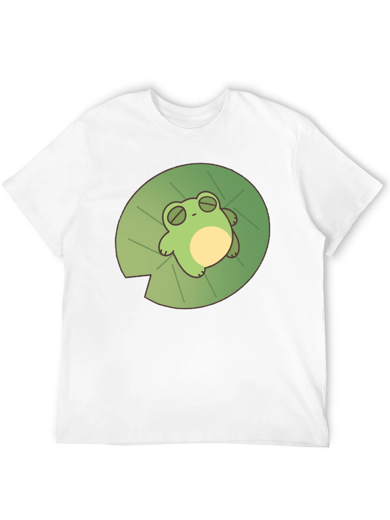 Frog on Lily Pad Black T-Shirt