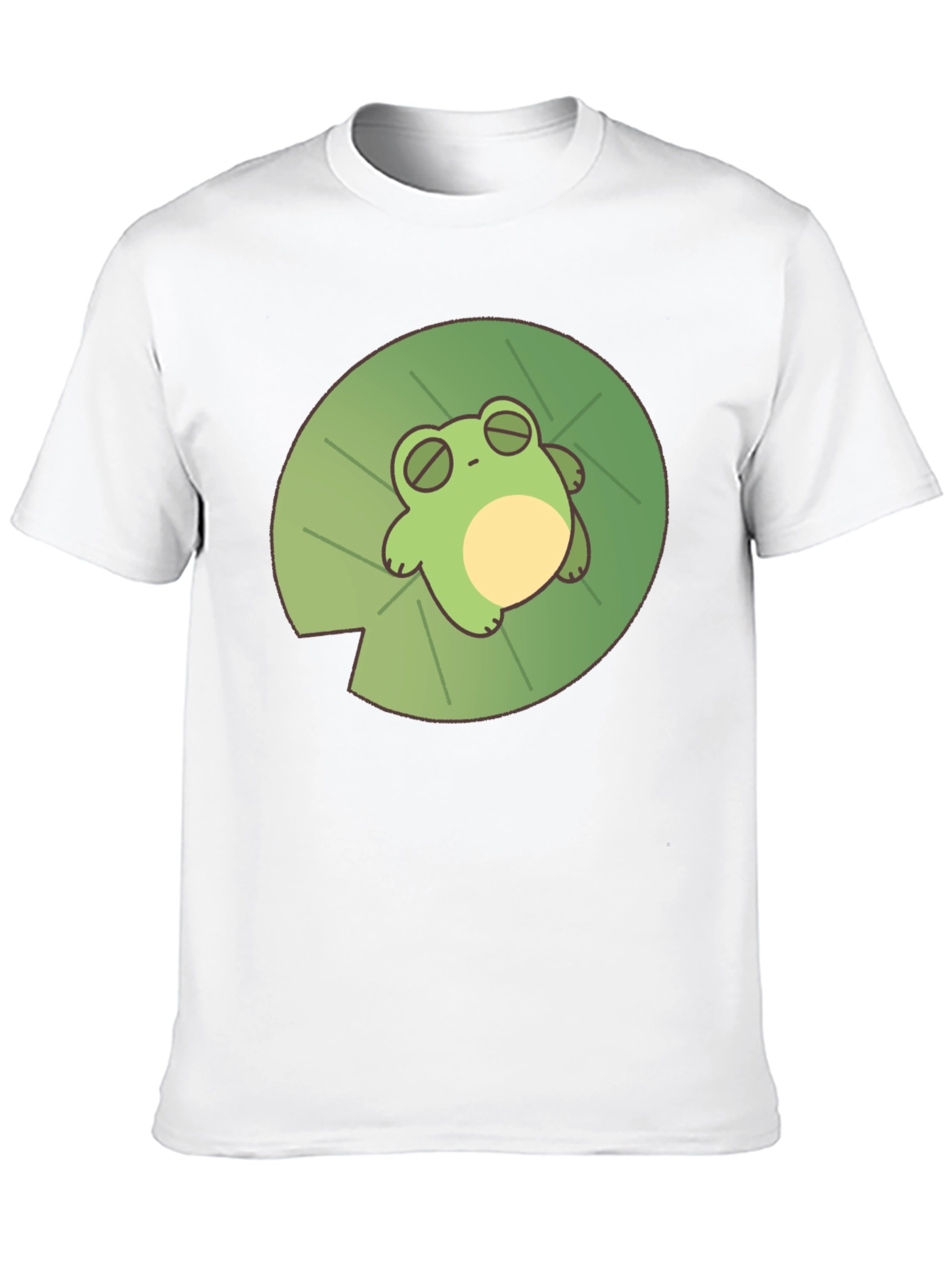 Frog on Lily Pad Black T-Shirt