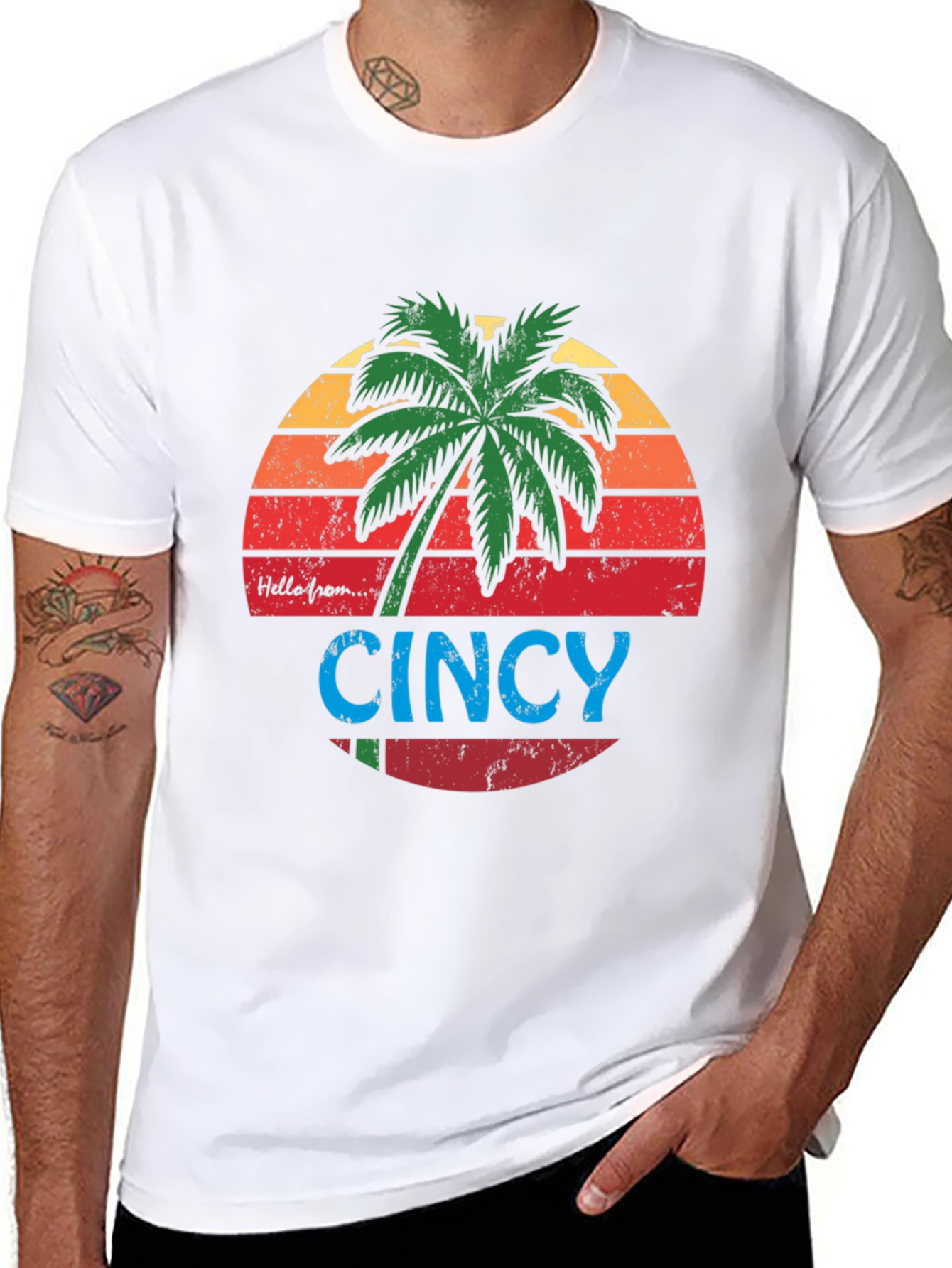 Cincy Palm Tree Graphic Tee - Black