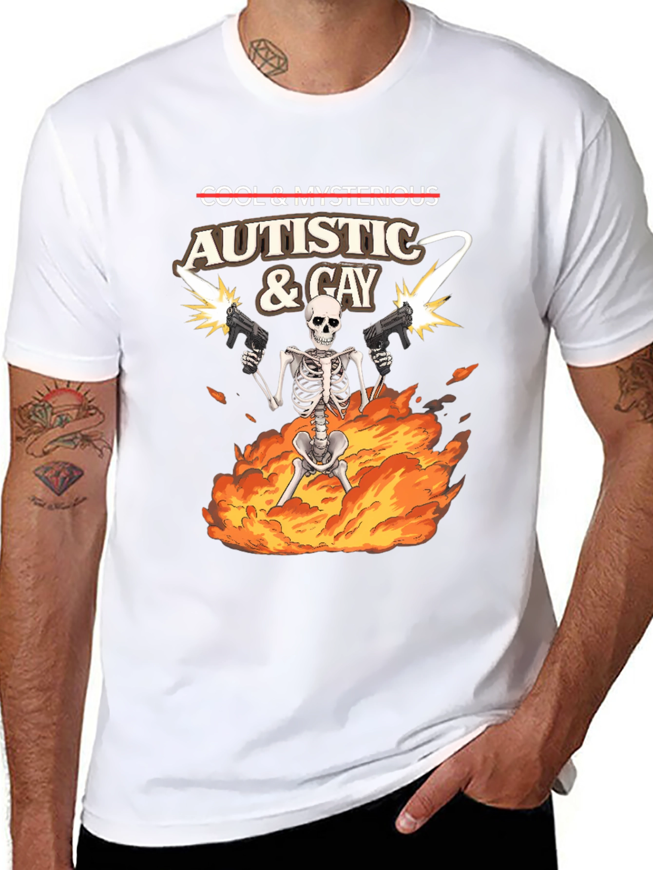 Autistic & Gay Skeleton T-Shirt