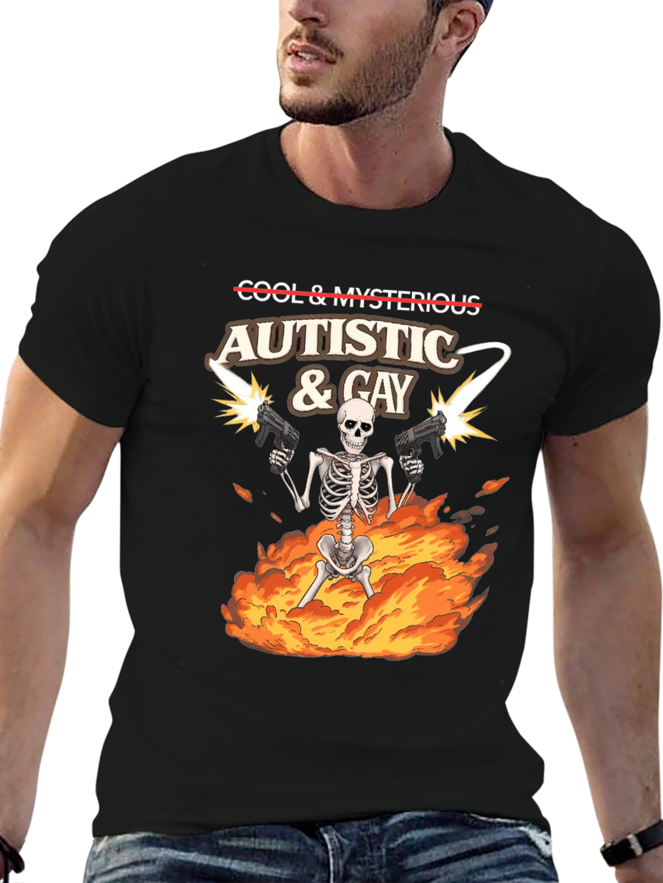 Autistic & Gay Skeleton T-Shirt