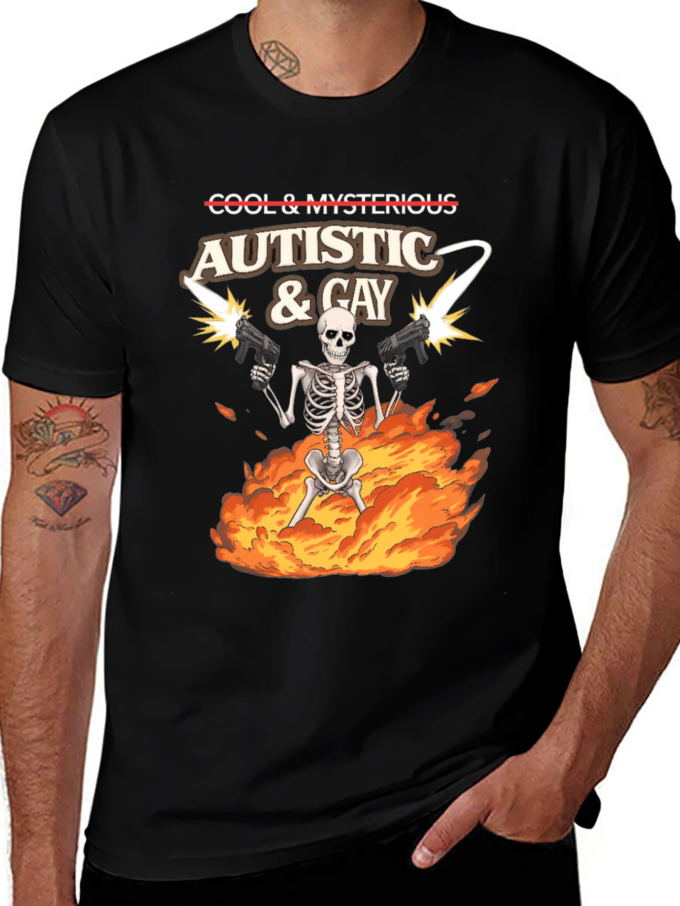 Autistic & Gay Skeleton T-Shirt