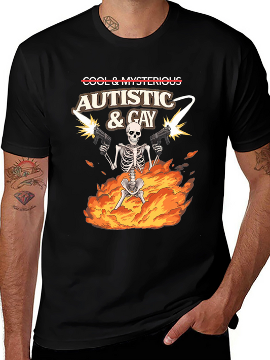 Autistic & Gay Skeleton T-Shirt