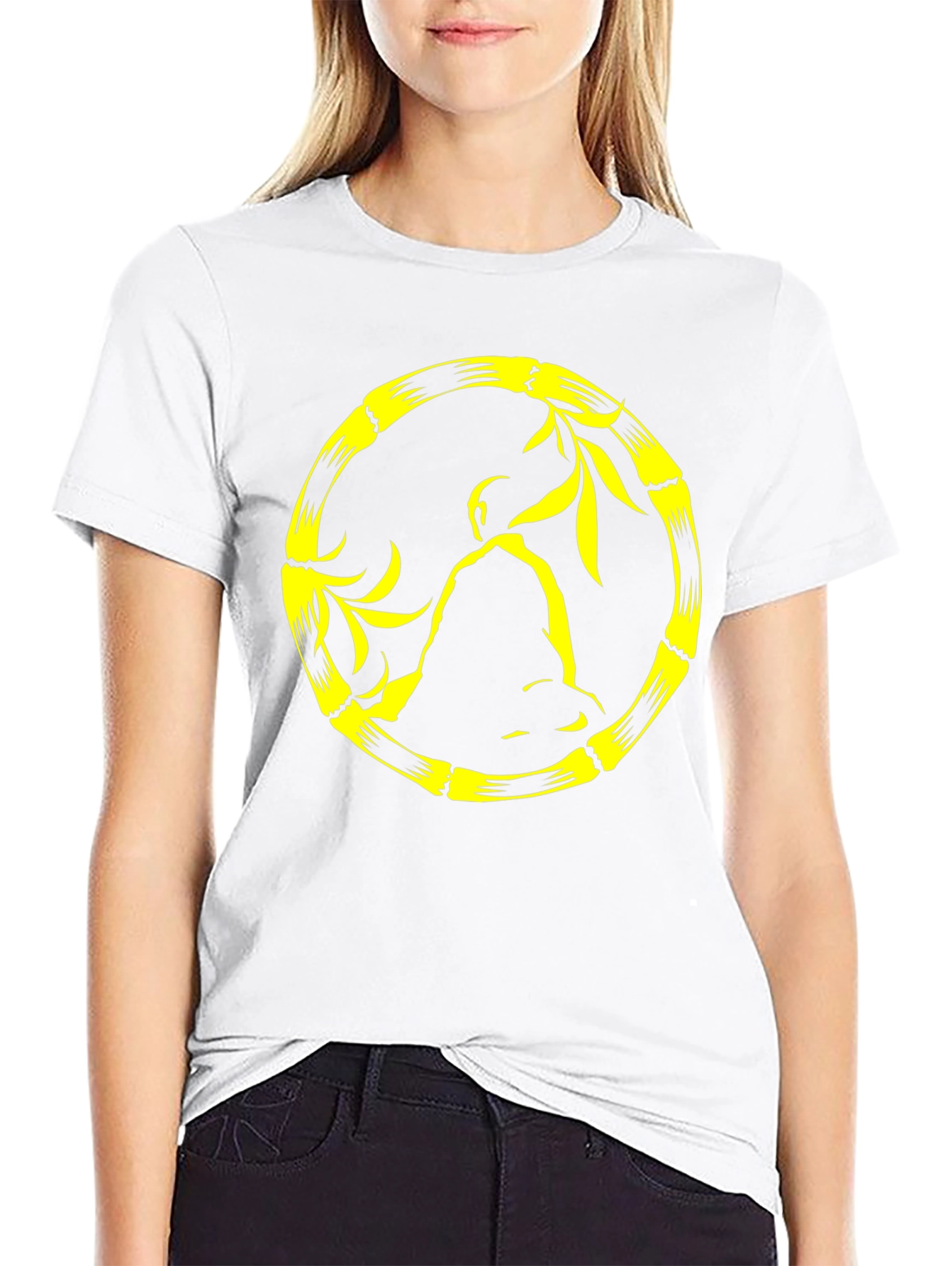 Buddha Bamboo Circle Black Tee