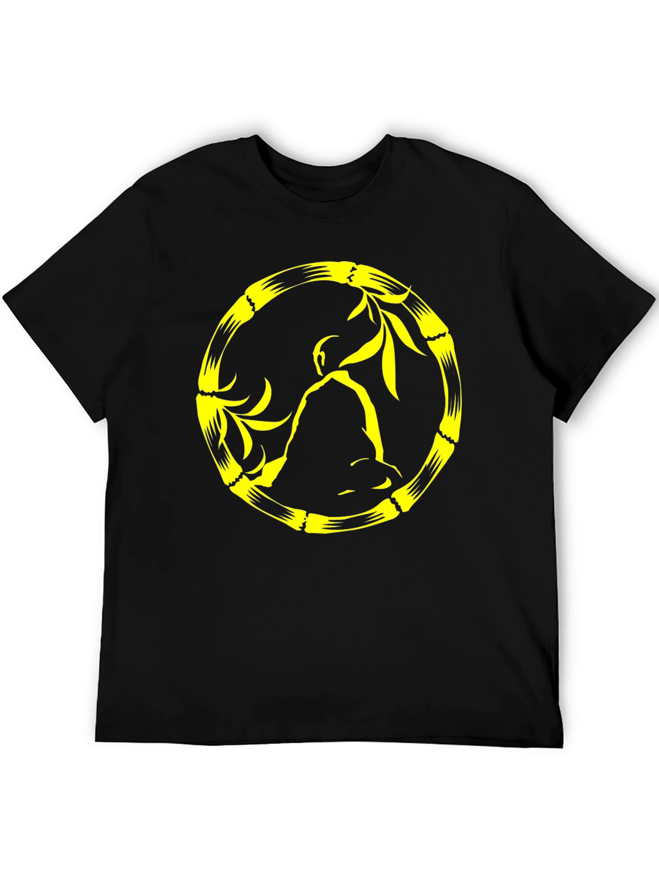 Buddha Bamboo Circle Black Tee