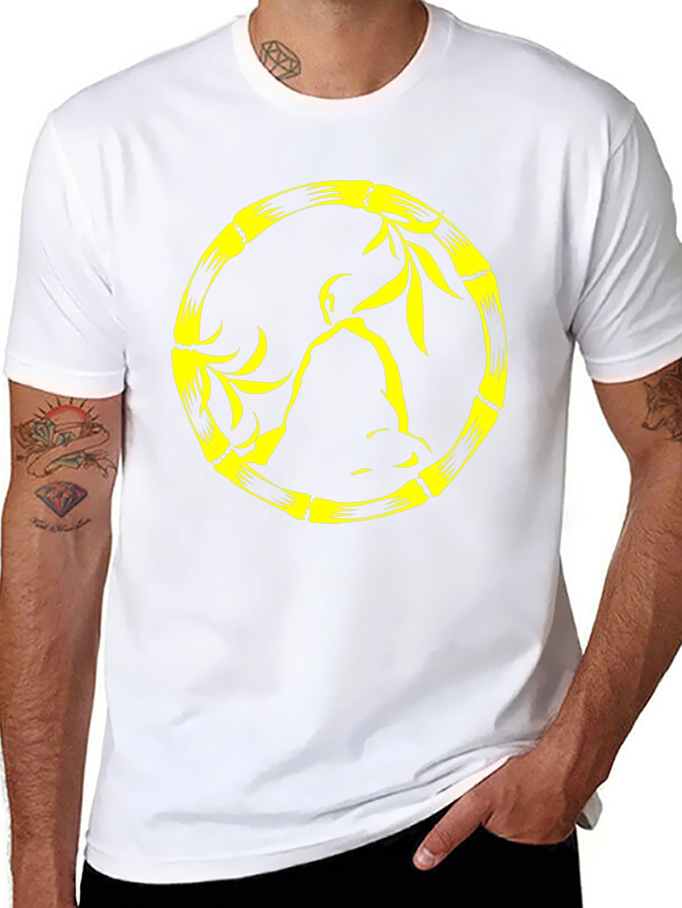 Buddha Bamboo Circle Black Tee