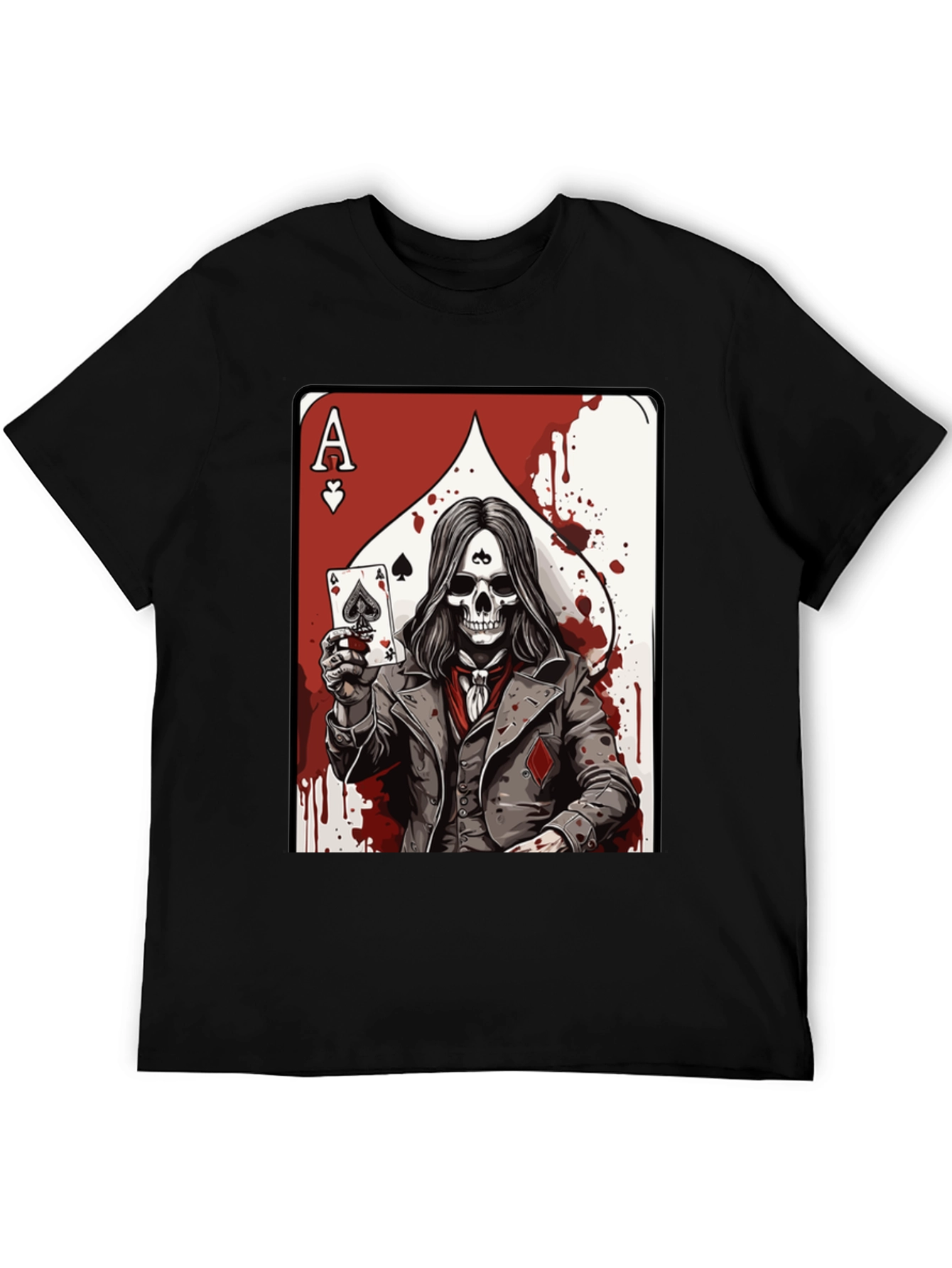 Ace of Spades Skeleton Graphic T-Shirt