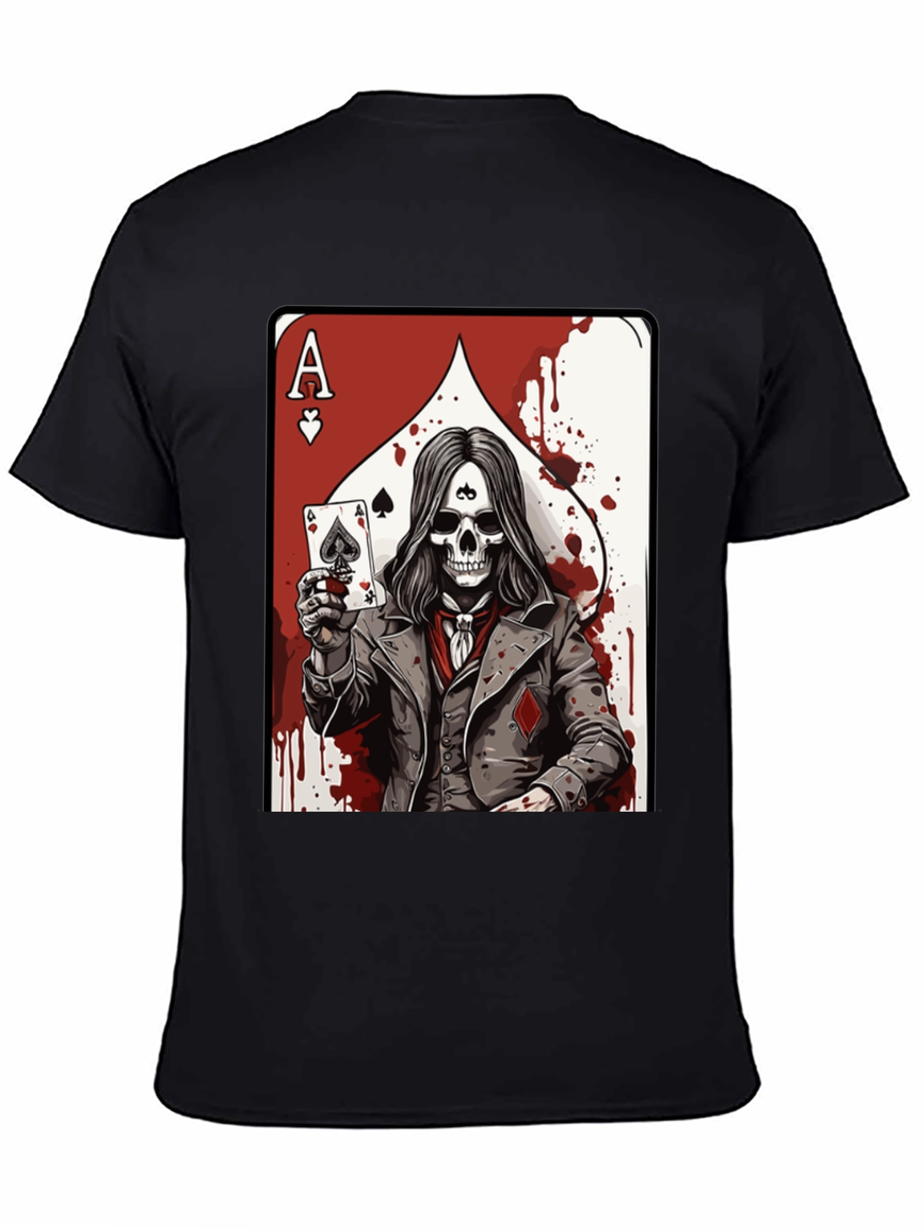 Ace of Spades Skeleton Graphic T-Shirt