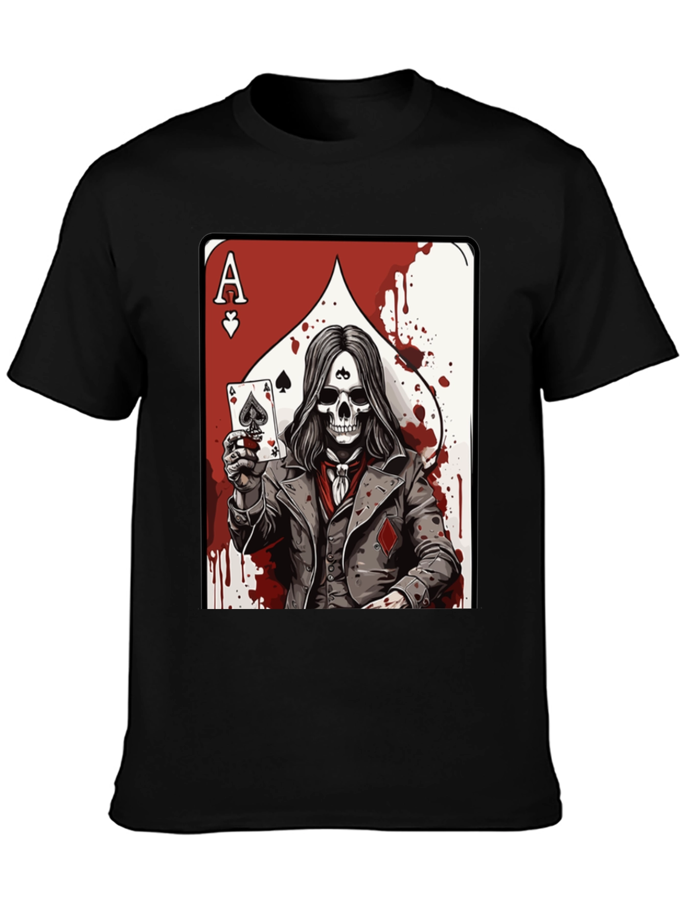Ace of Spades Skeleton Graphic T-Shirt