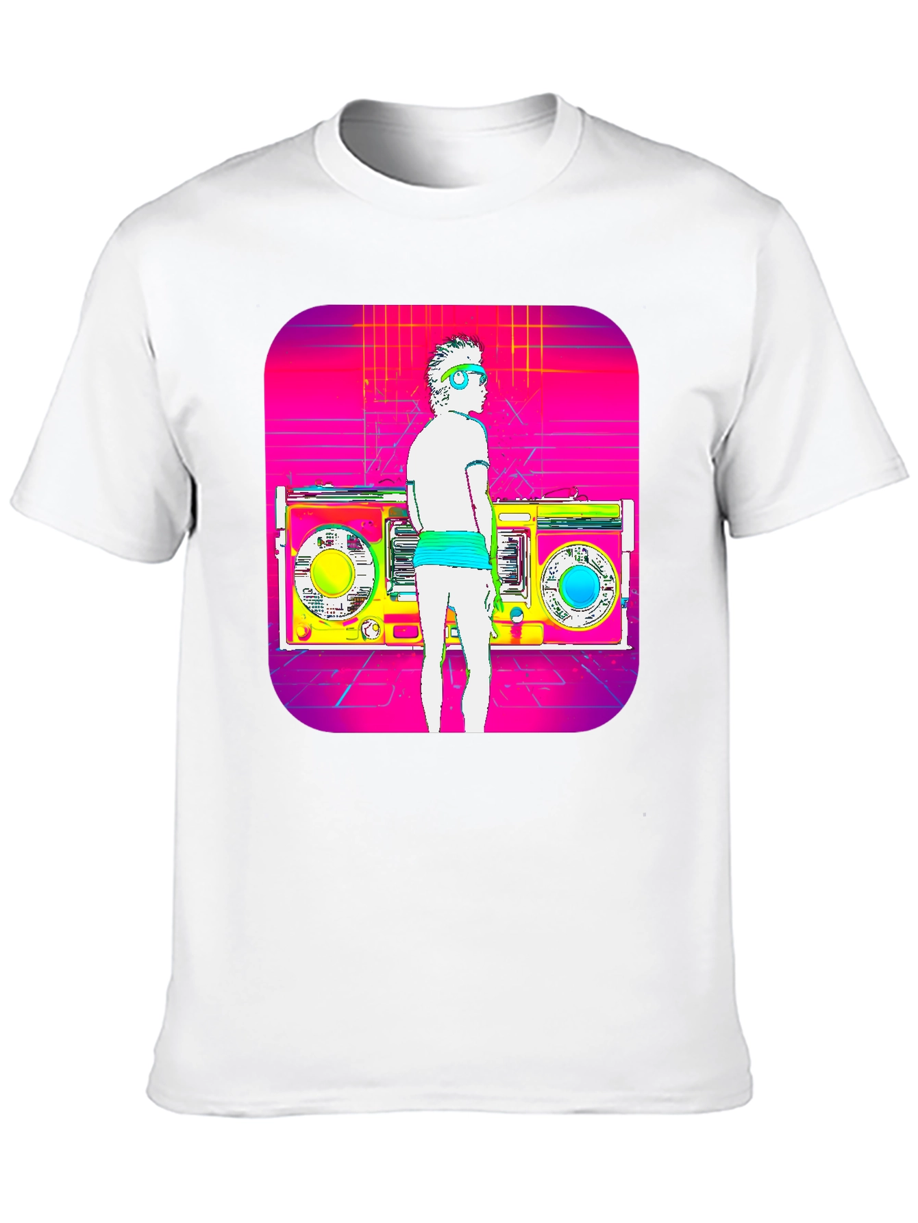 Retro Boombox T-Shirt - 80s Music Style