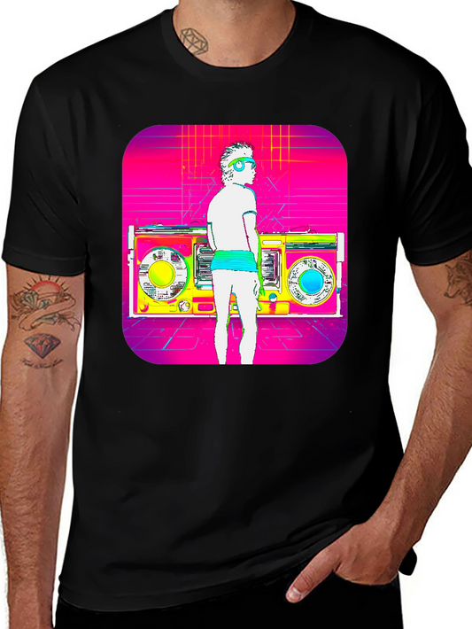 Retro Boombox T-Shirt - 80s Music Style