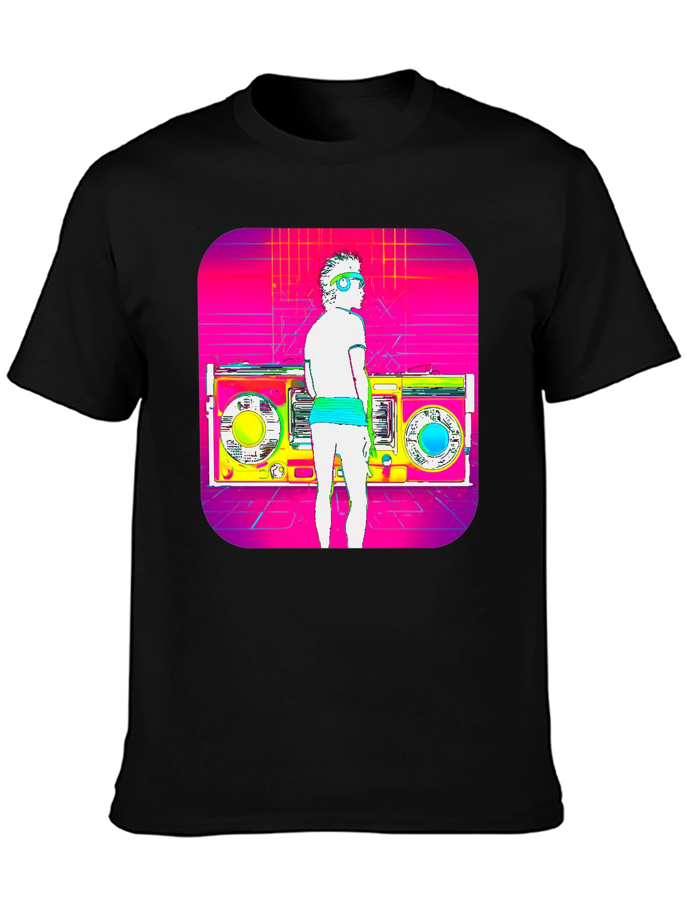 Retro Boombox T-Shirt - 80s Music Style