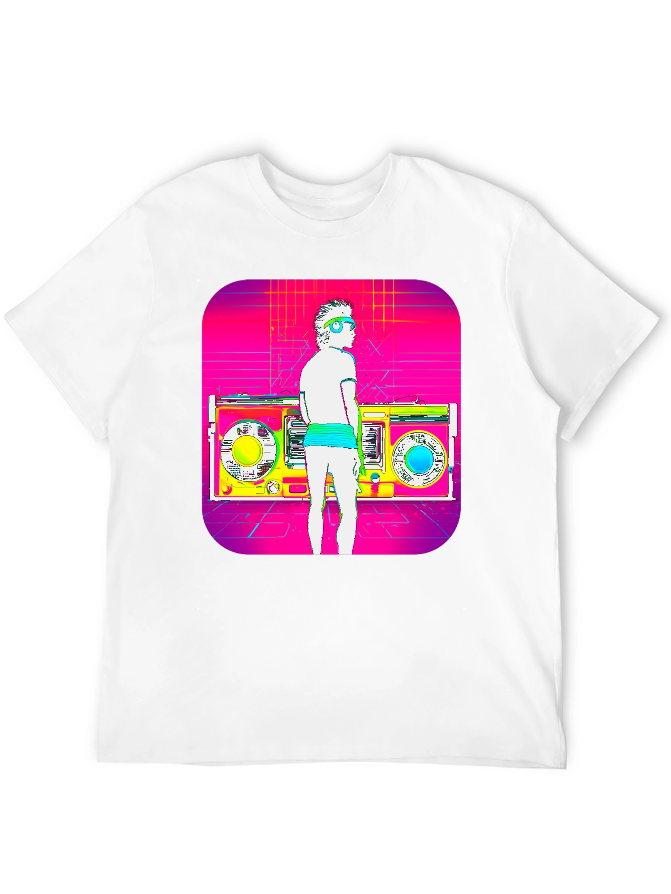 Retro Boombox T-Shirt - 80s Music Style