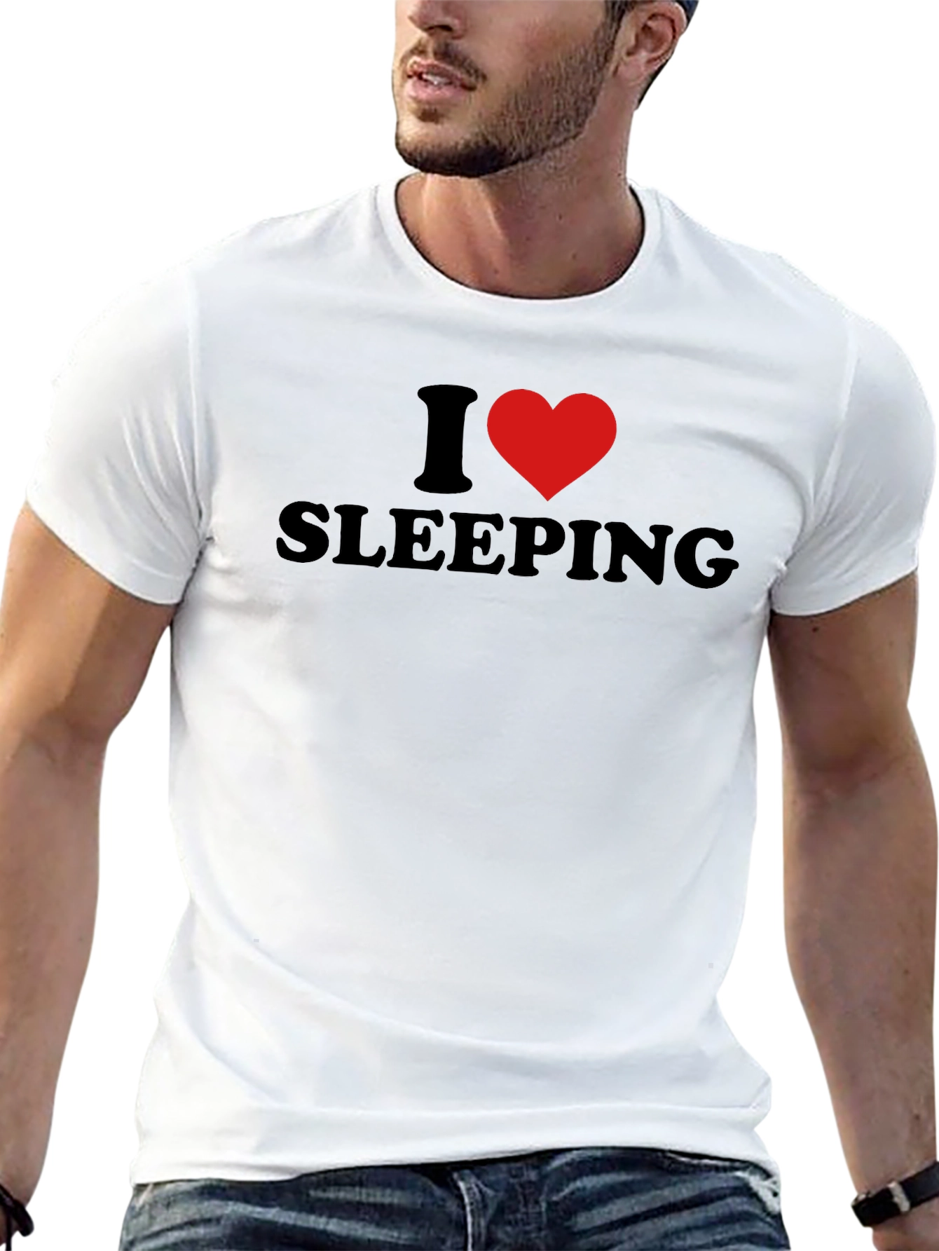 I Heart Sleeping Black Graphic T-Shirt