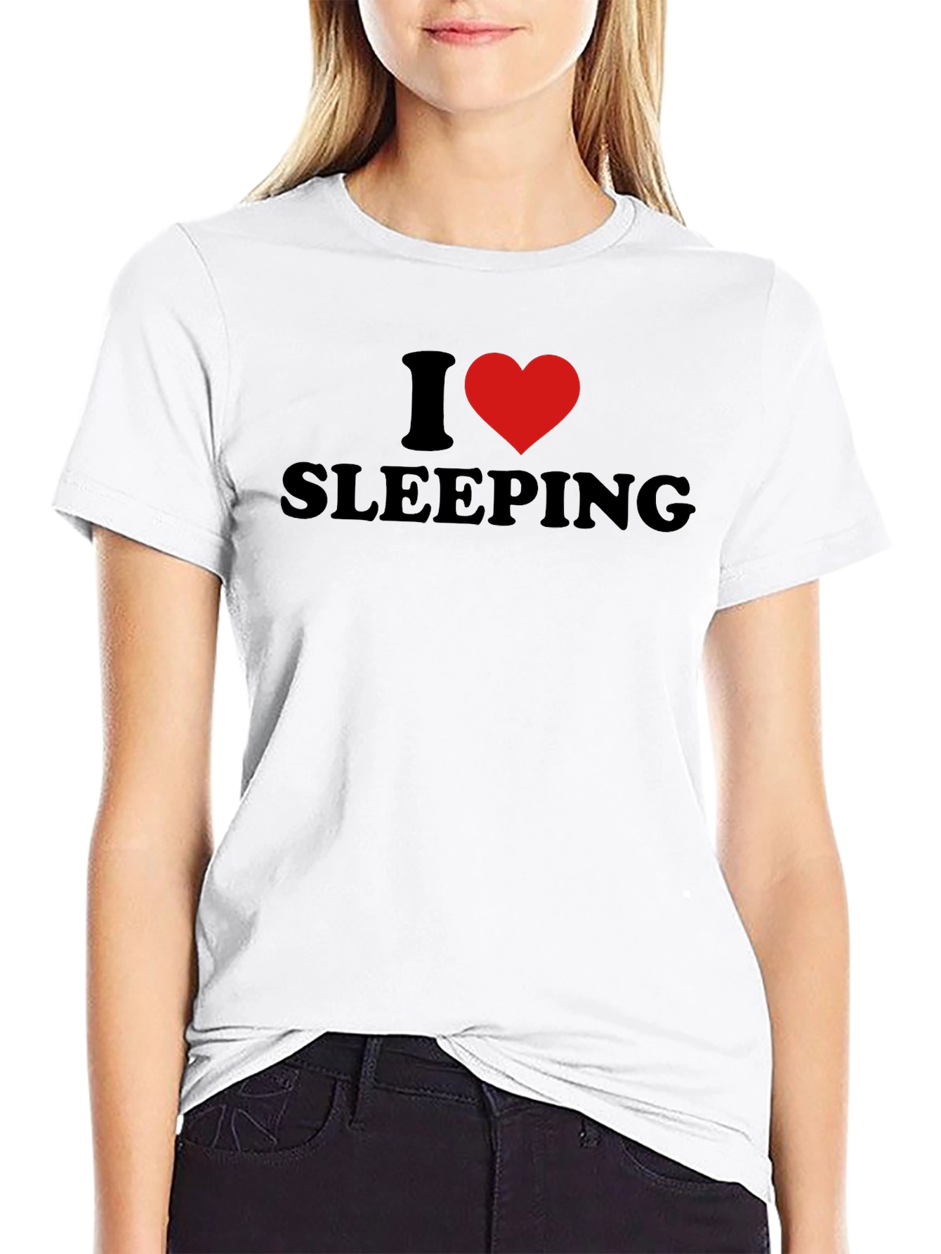 I Heart Sleeping Black Graphic T-Shirt