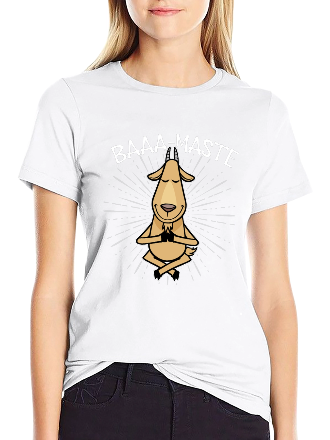Baaa-Maste Goat Yoga T-Shirt - Funny Meditating Tee
