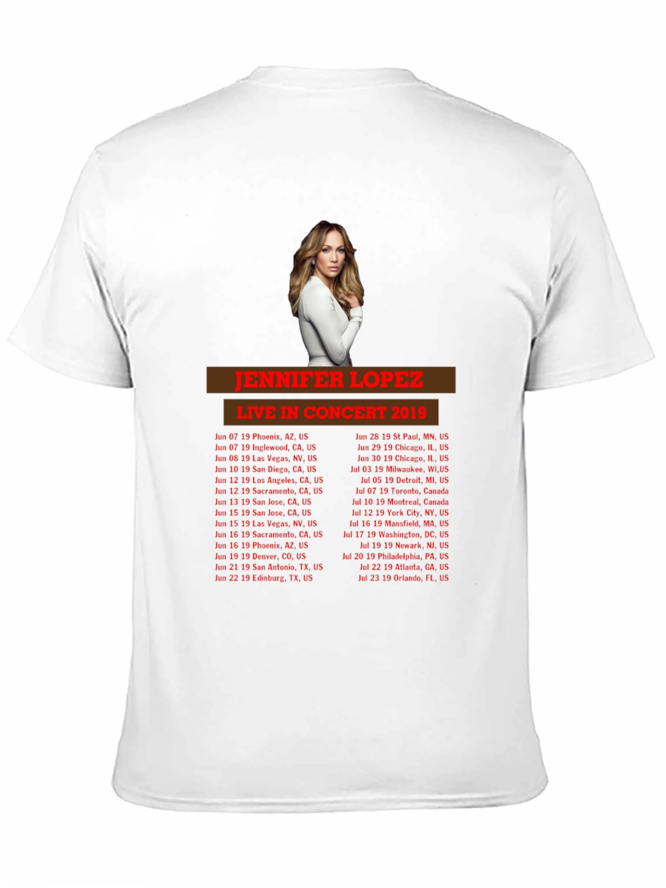 Jennifer Lopez Concert 2019 Black T-Shirt