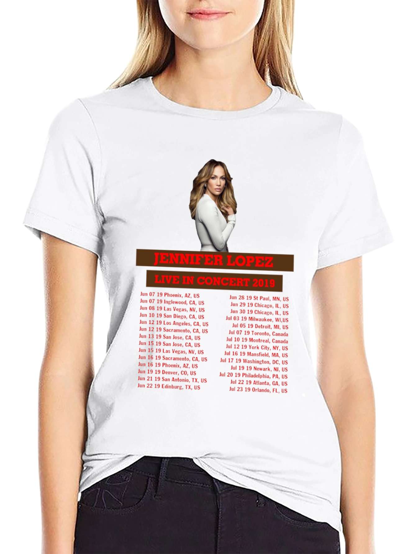 Jennifer Lopez Concert 2019 Black T-Shirt