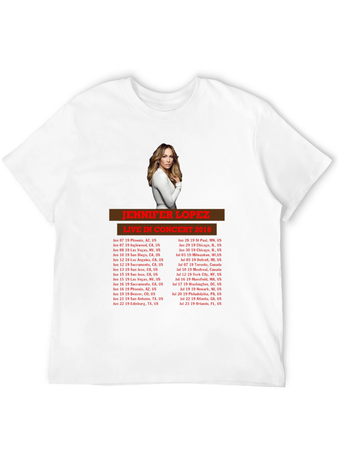 Jennifer Lopez Concert 2019 Black T-Shirt