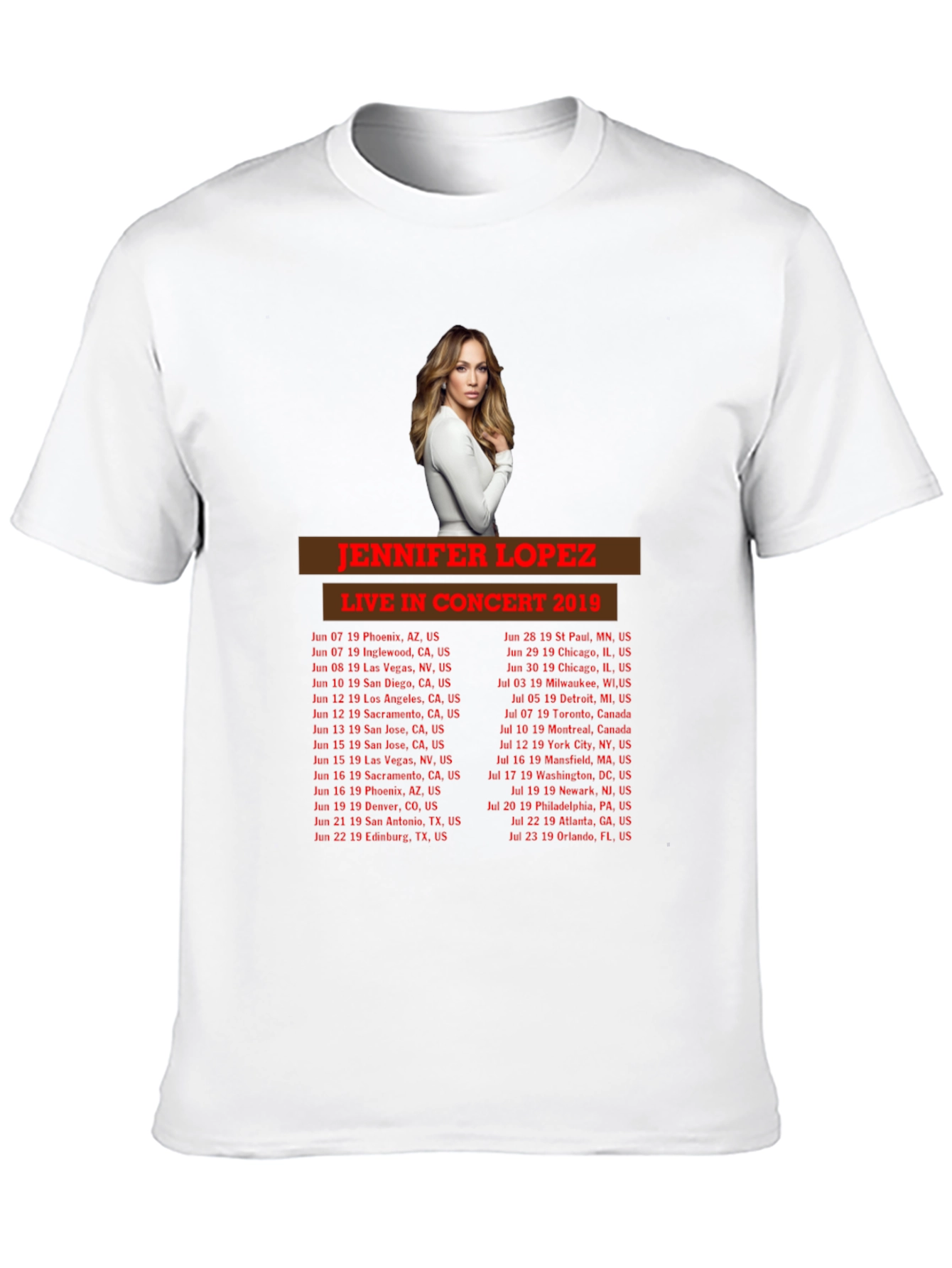 Jennifer Lopez Concert 2019 Black T-Shirt