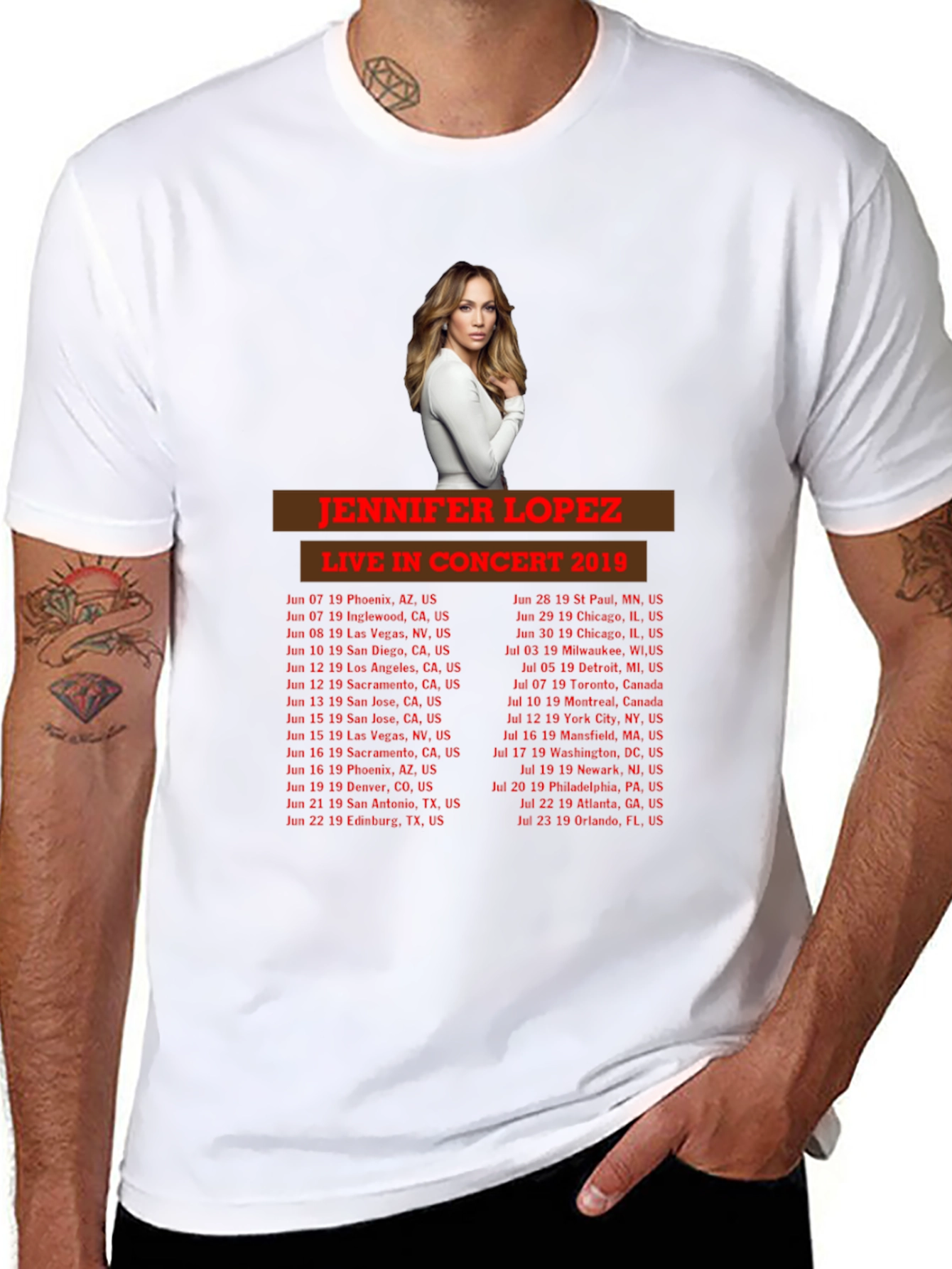 Jennifer Lopez Concert 2019 Black T-Shirt