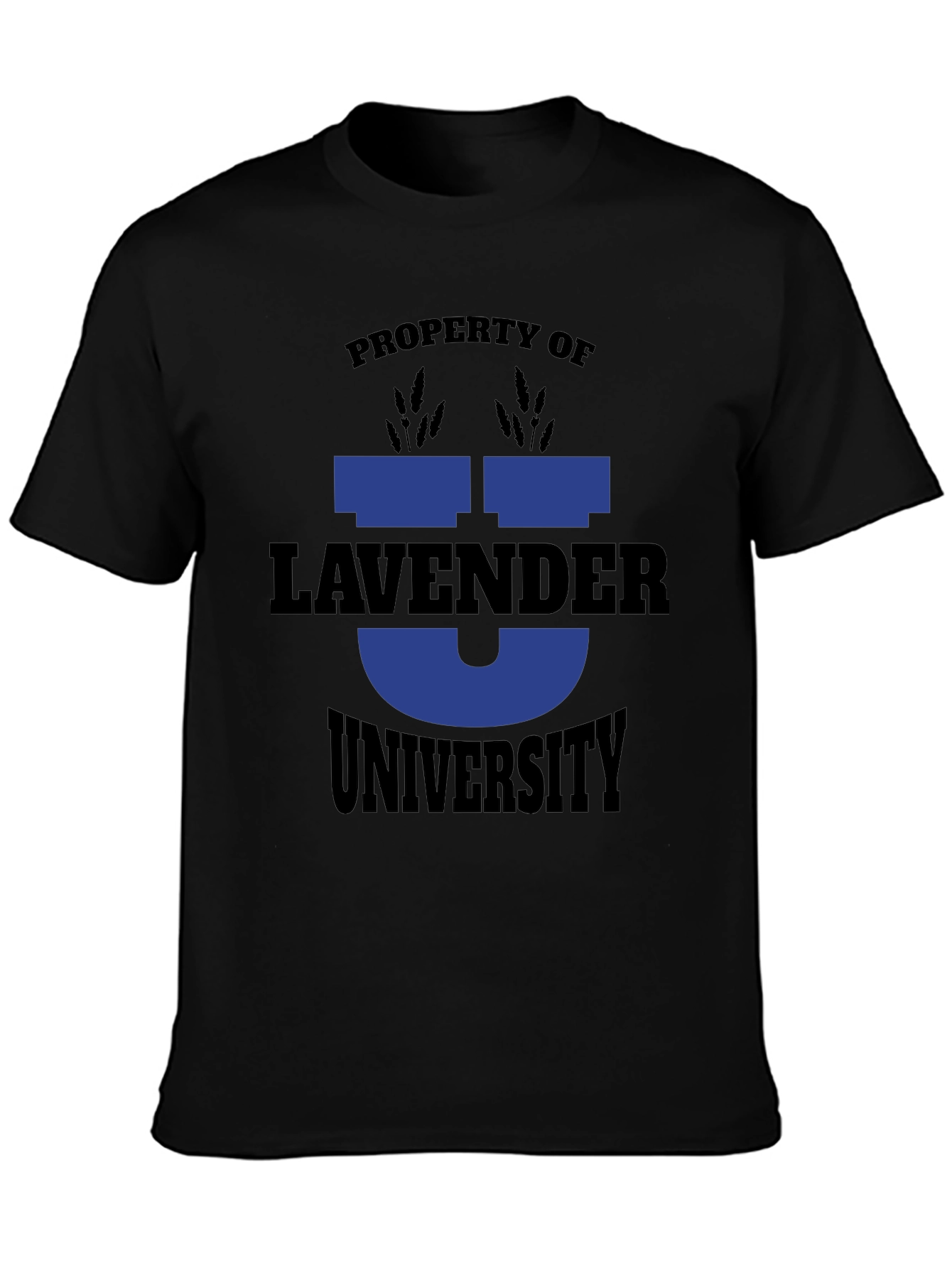 Lavender University Graphic Tee - Black