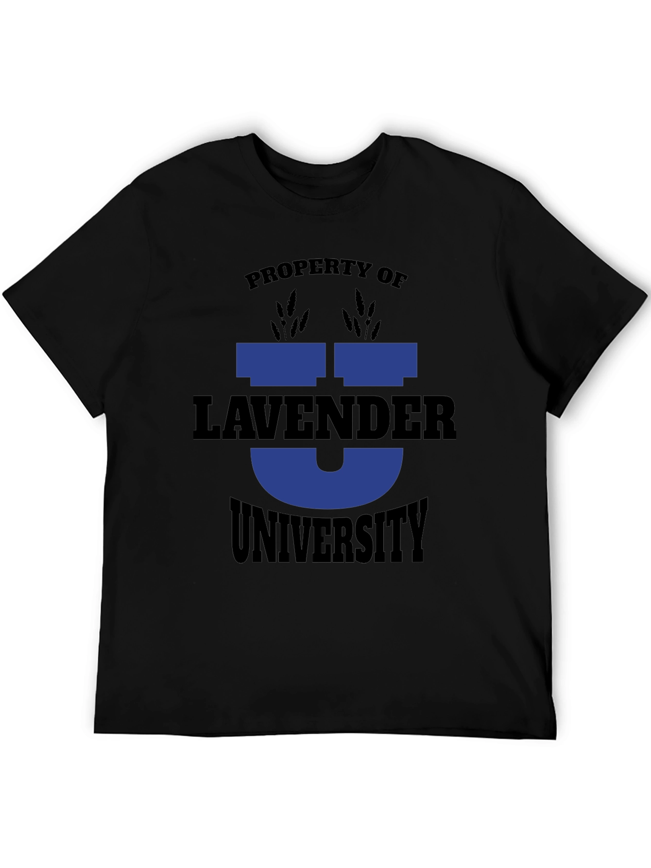 Lavender University Graphic Tee - Black