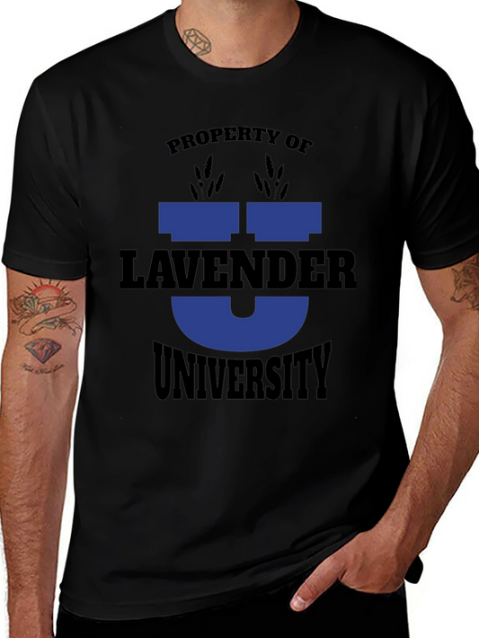 Lavender University Graphic Tee - Black