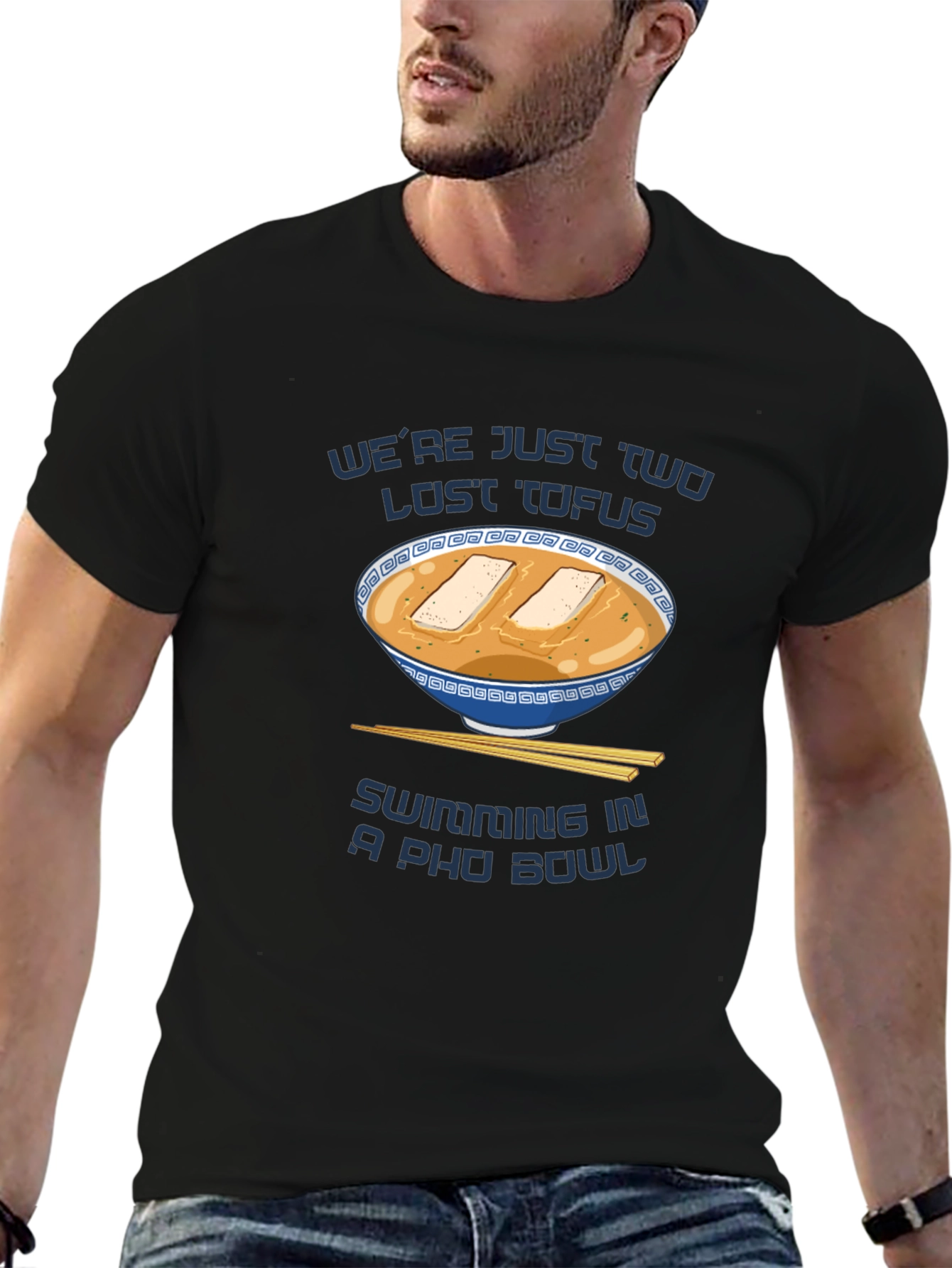 Lost Tofus in a Pho Bowl Funny Graphic Tee