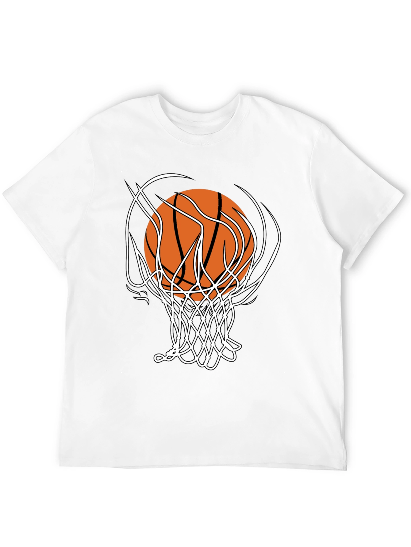 Basketball Graphic Tee - Black Cotton T-Shirt