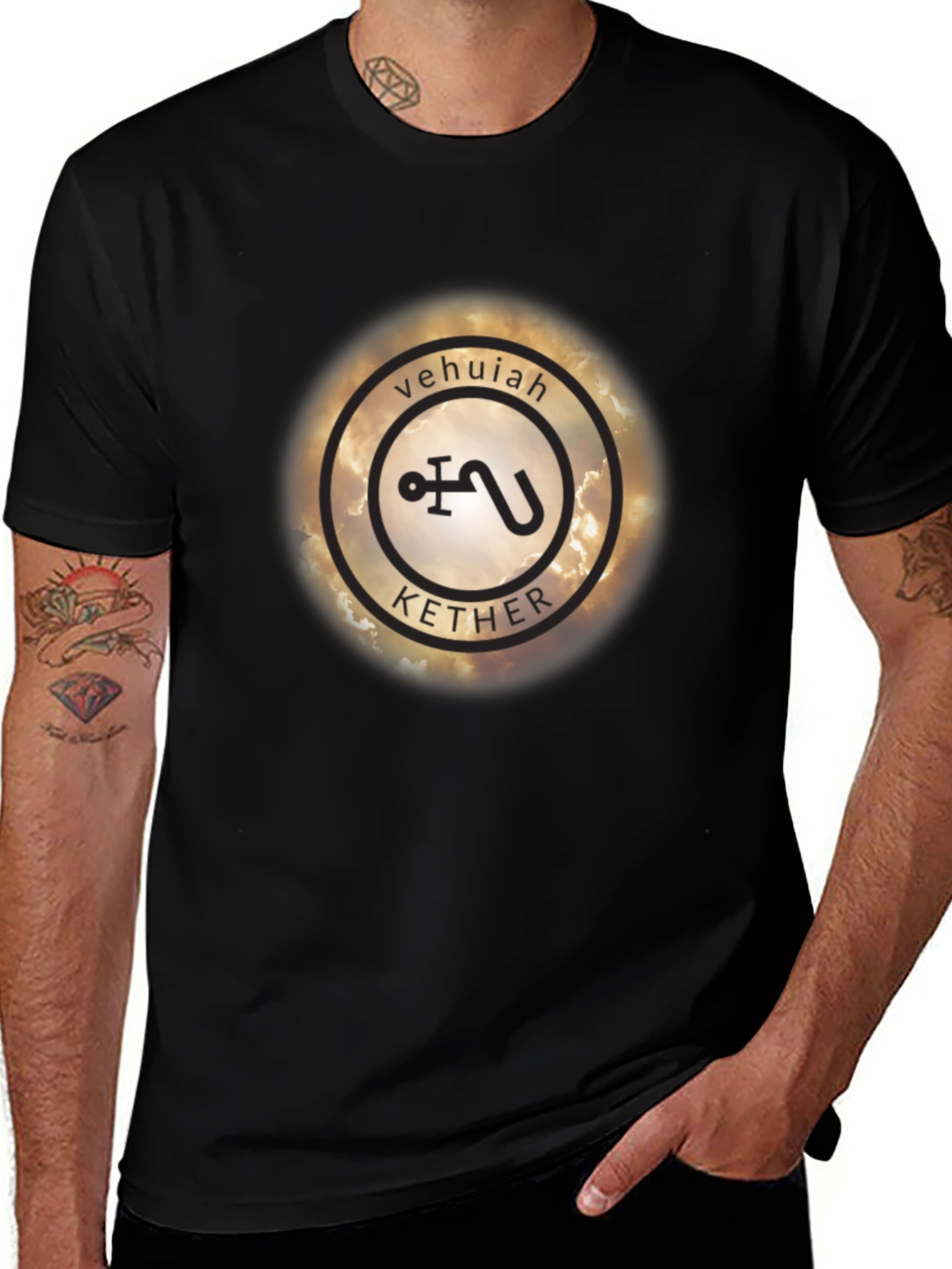 Vehujah Kether Symbol Black T-Shirt