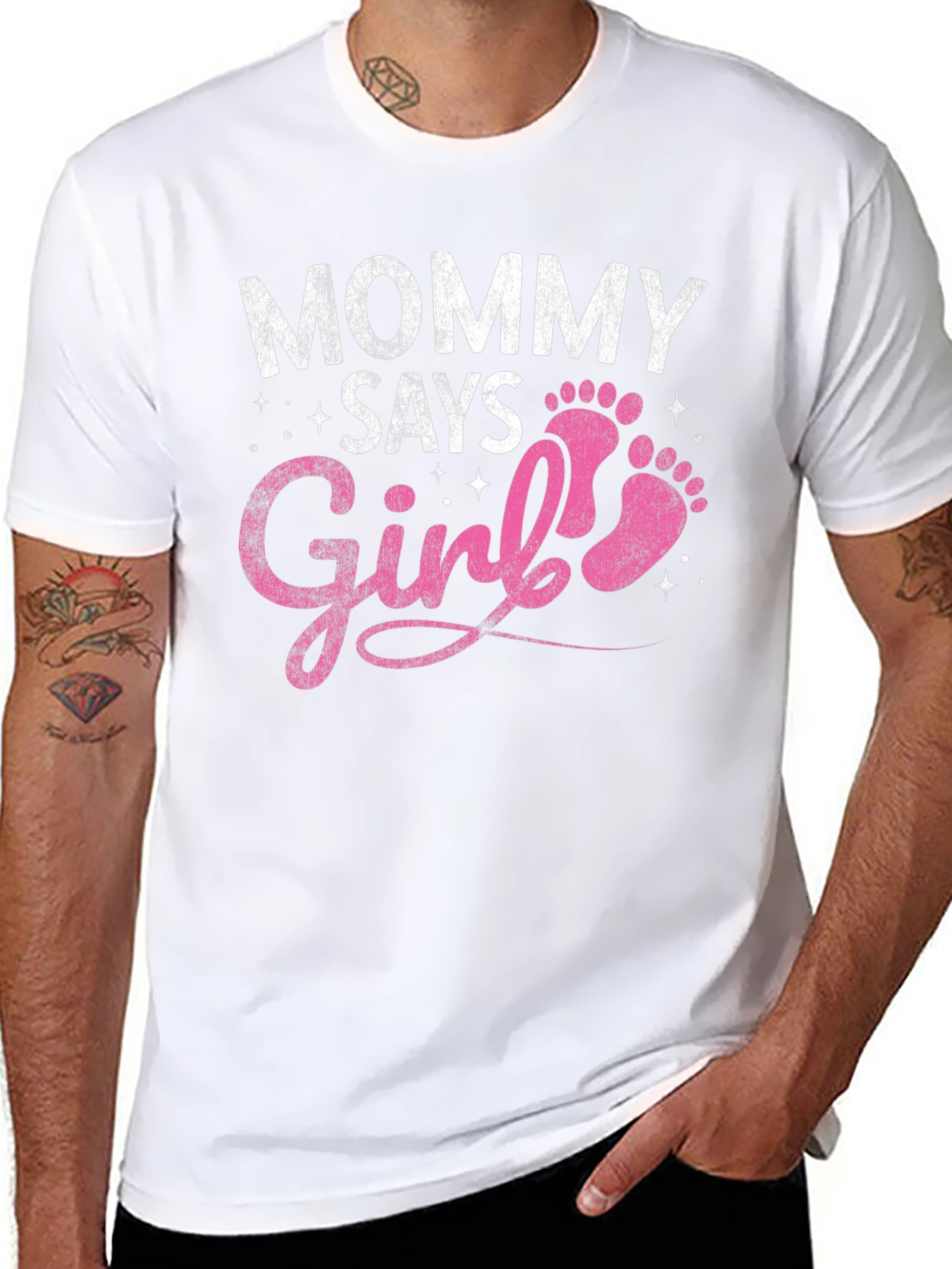 Mommy Says Girl T-Shirt - Baby Announcement