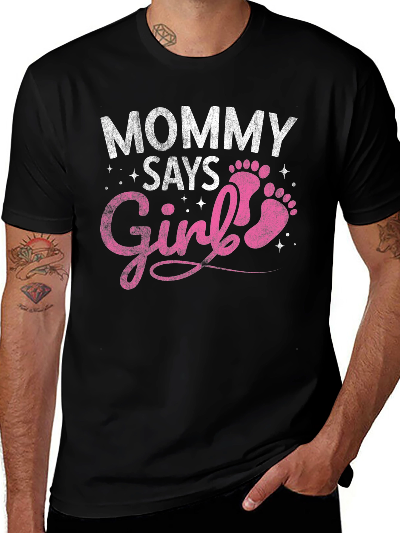 Mommy Says Girl T-Shirt - Baby Announcement